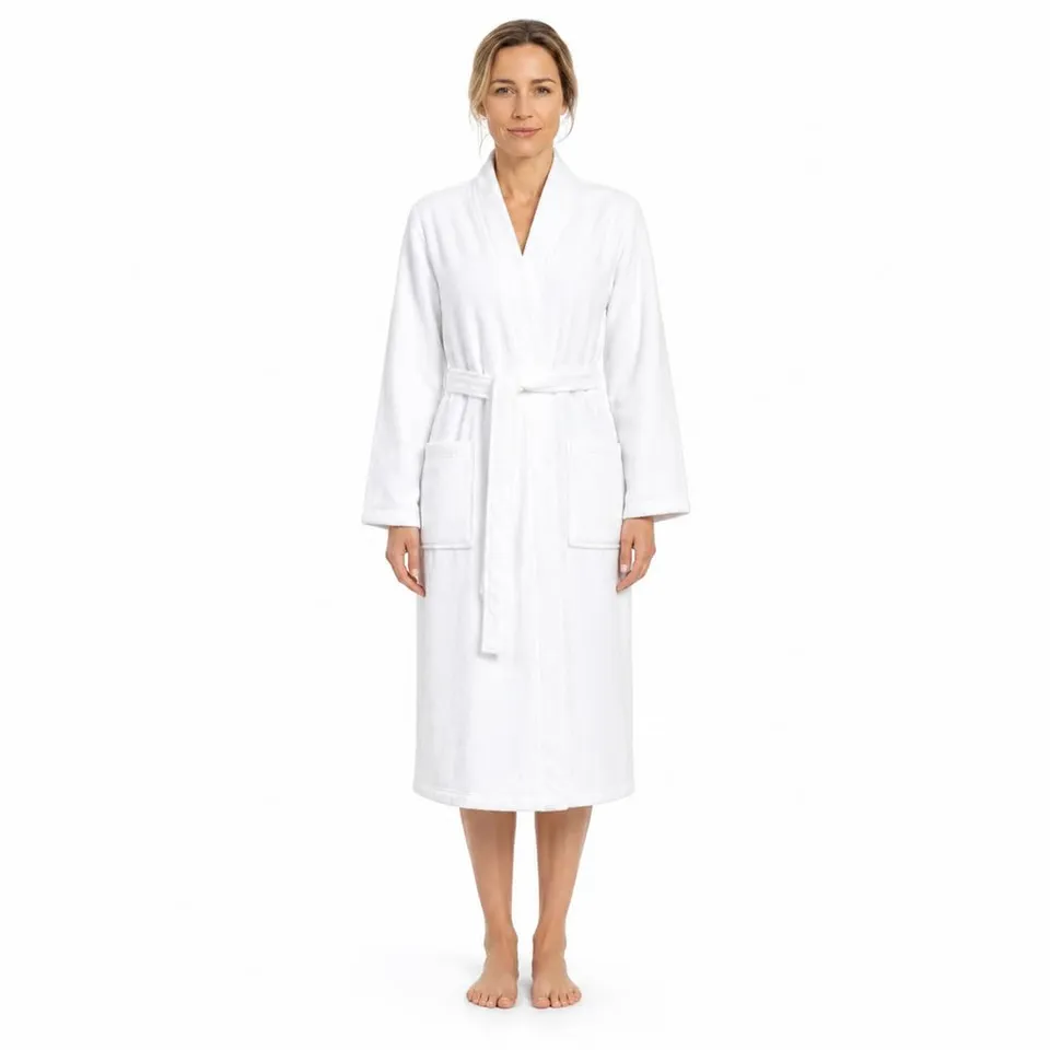 ringella-bademantel-microcotton-weiss-xxl-100-baumwolle image 1