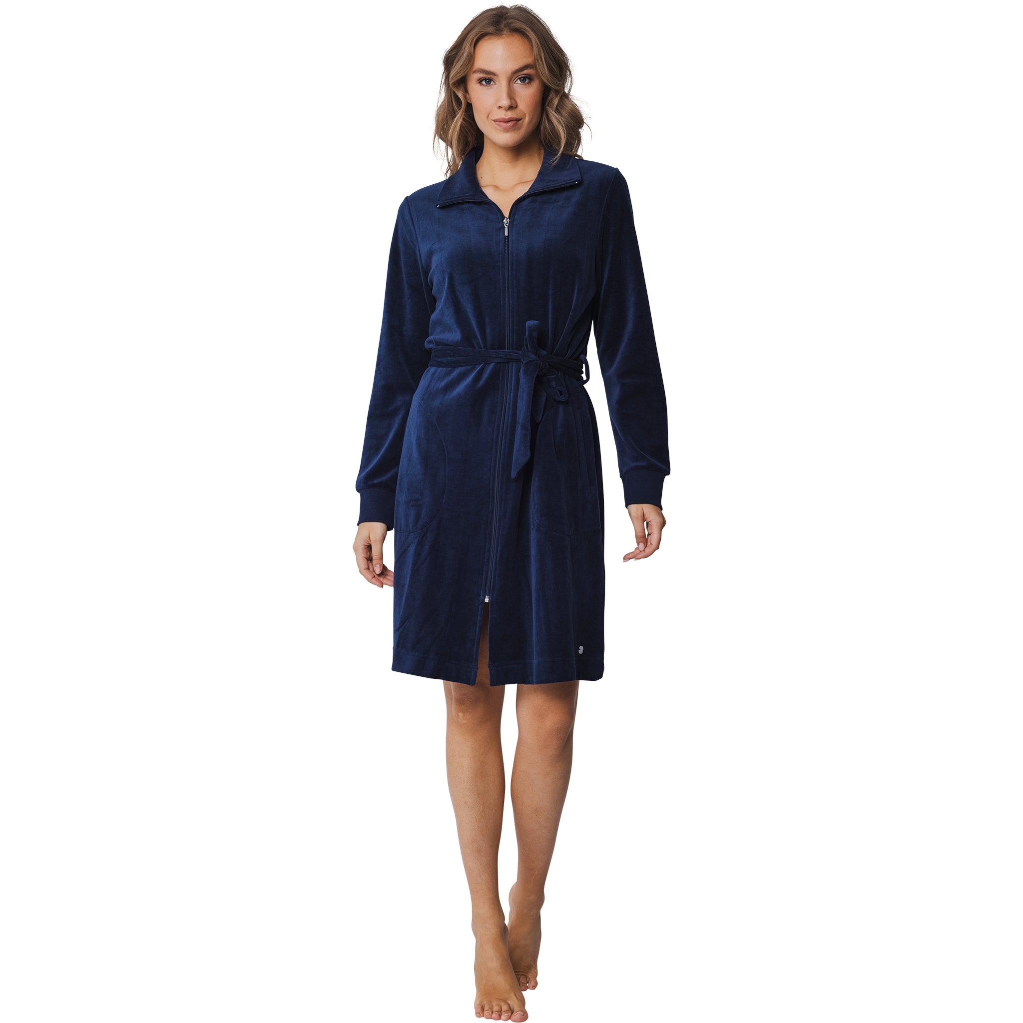 pastunette-flow-morgenmantel-damen-blau-velours-rei-verschluss image 2