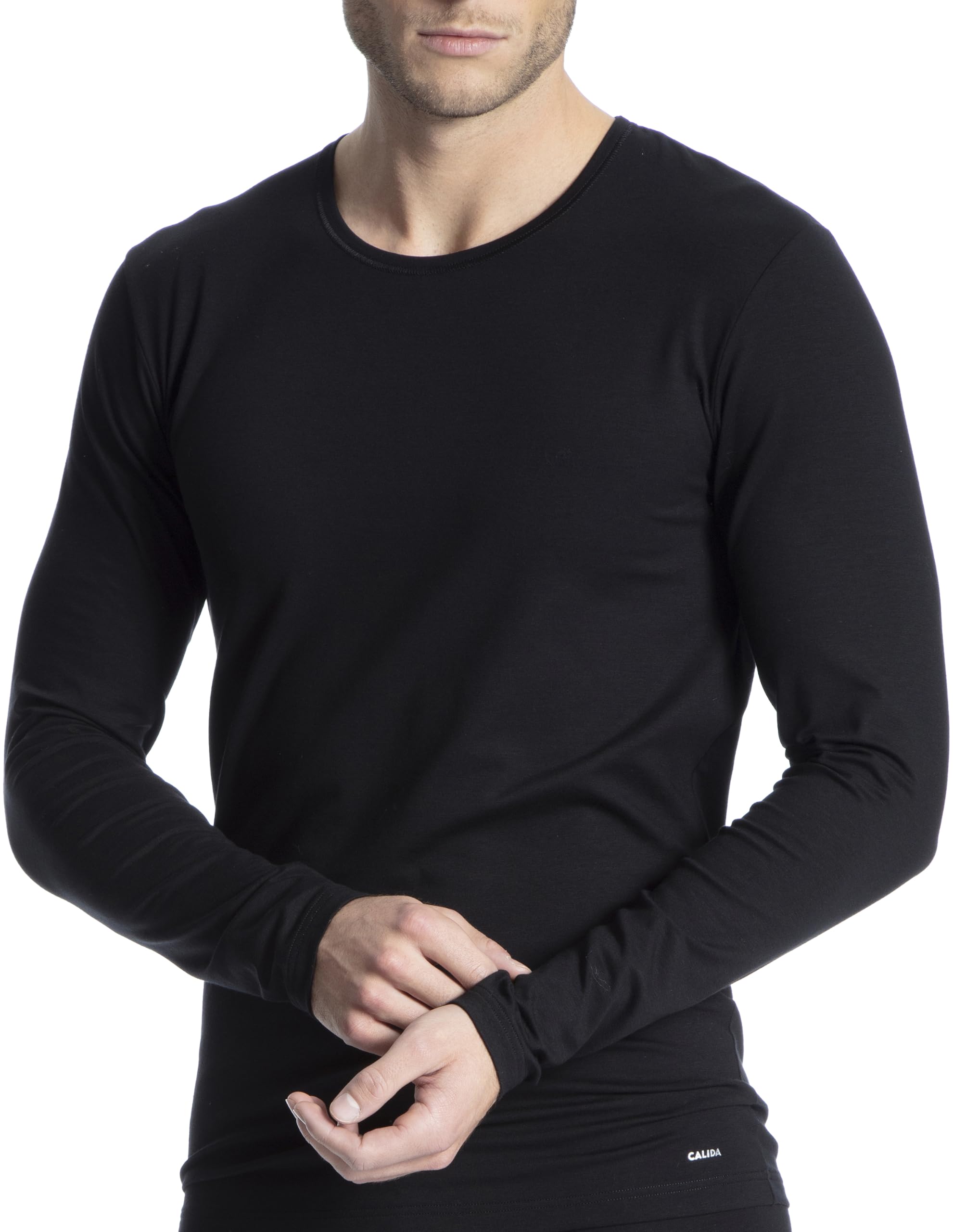 calida-cotton-code-langarmshirt-herren-schwarz-rundhals image 6