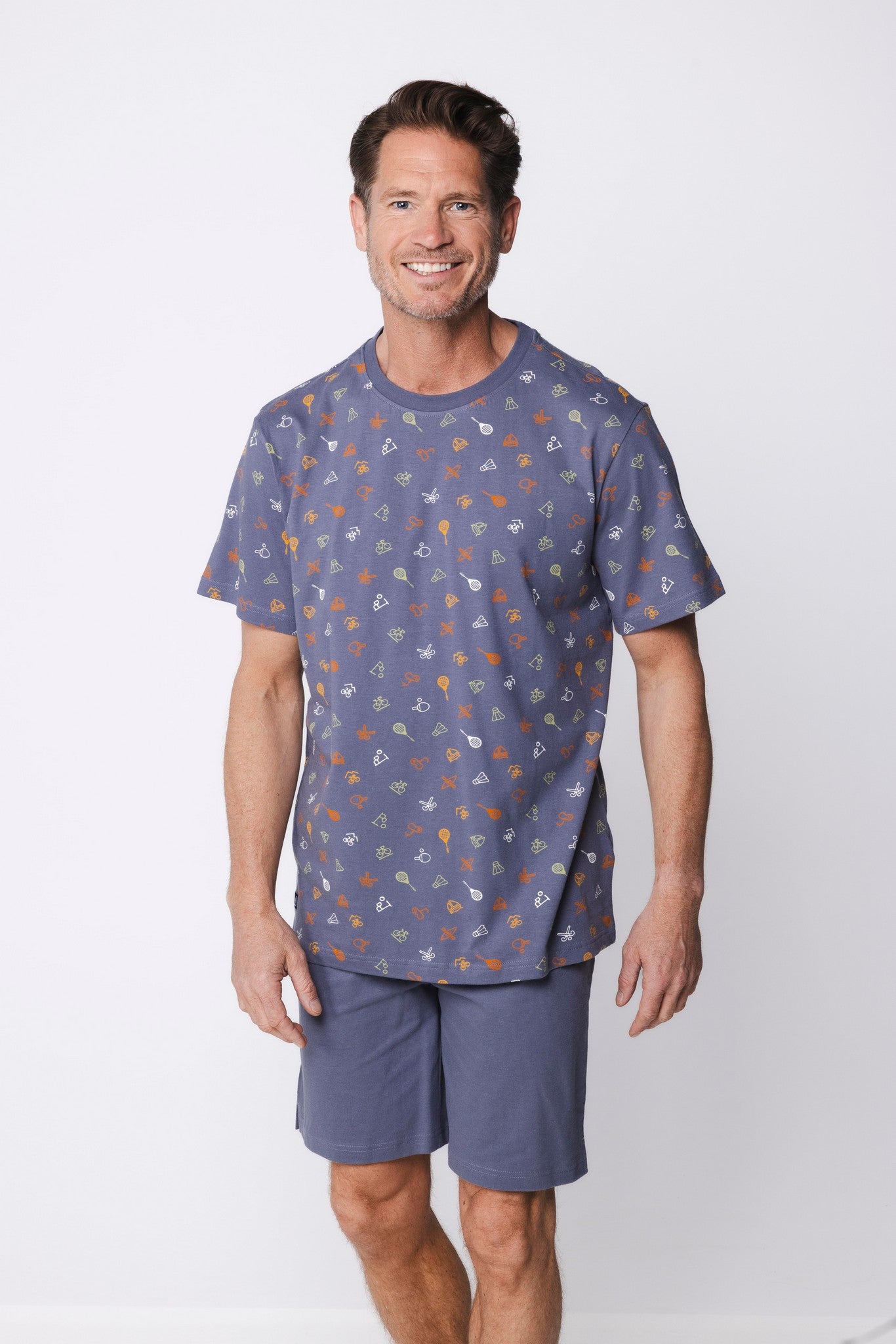 pastunette-sporty-shortama-schlafanzug-grau-100-baumwolle image 5