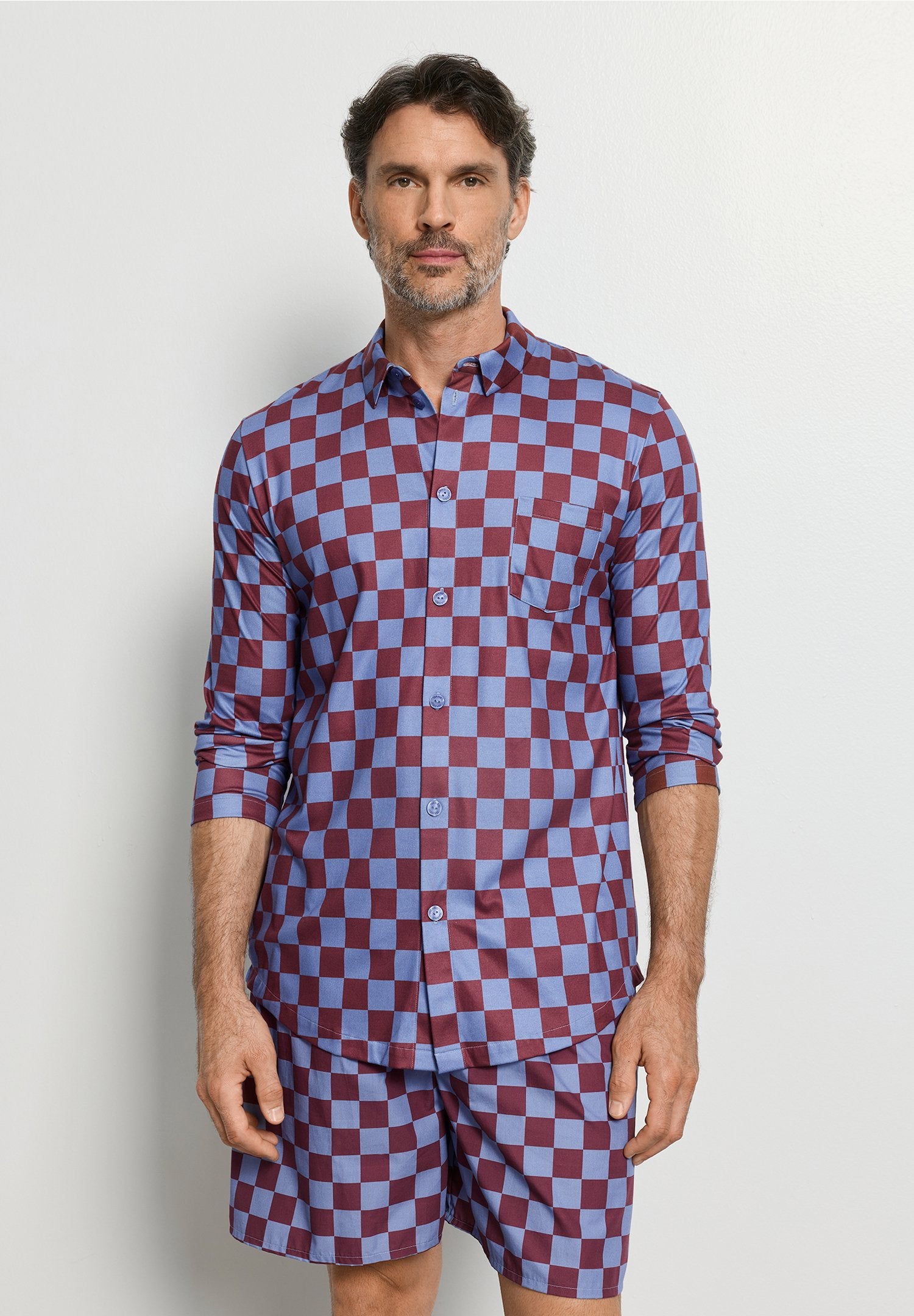 hanro-arthur-arbesser-shirt-chess-print-baumwolle image 3