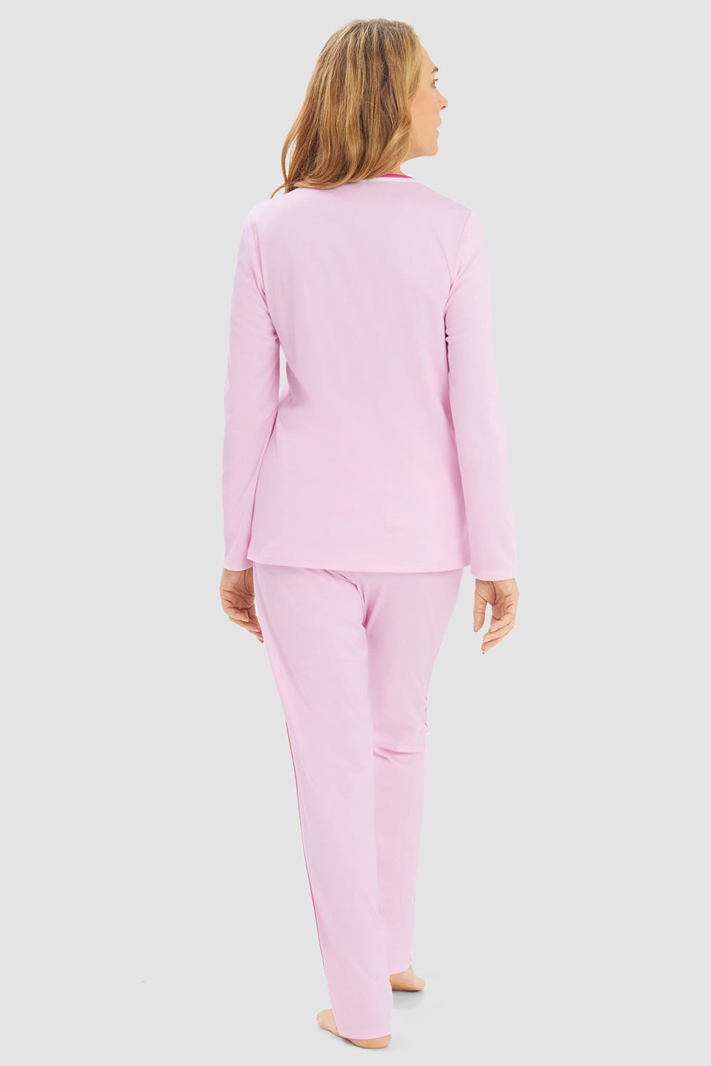 r-sch-be-happy-pyjama-damen-rosa-streifen-langarm image 3