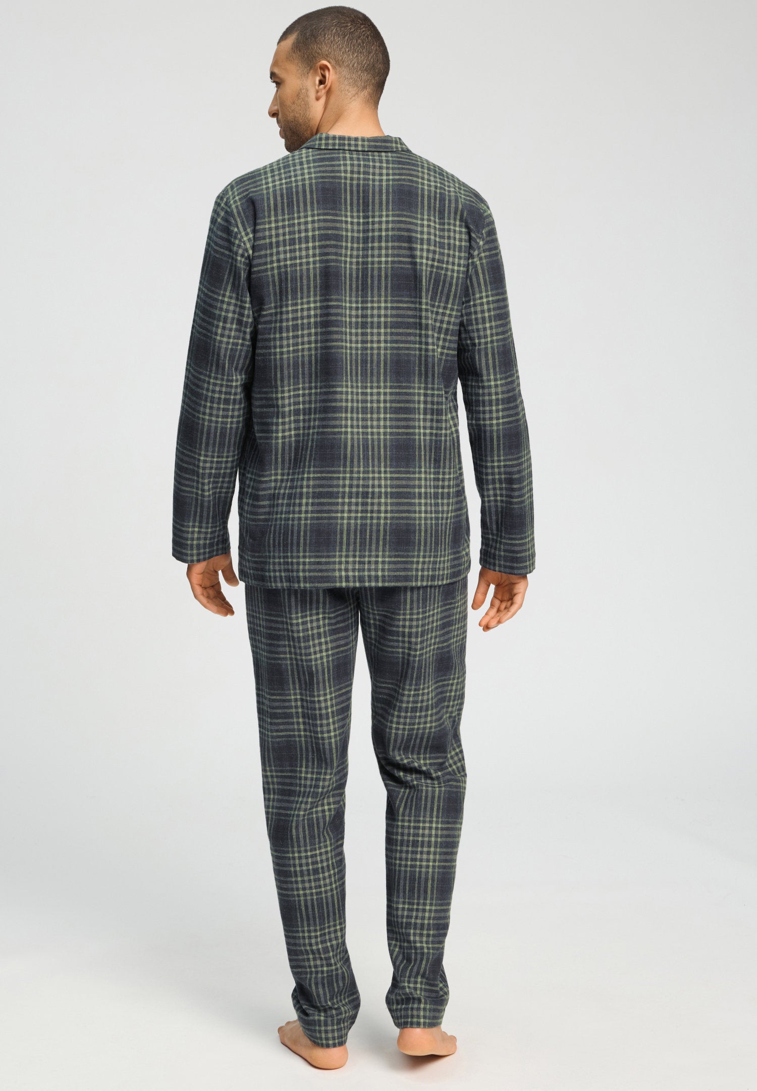 hanro-cozy-comfort-l-slv-pyjama-willow-squares-baumwoll-flanell image 4