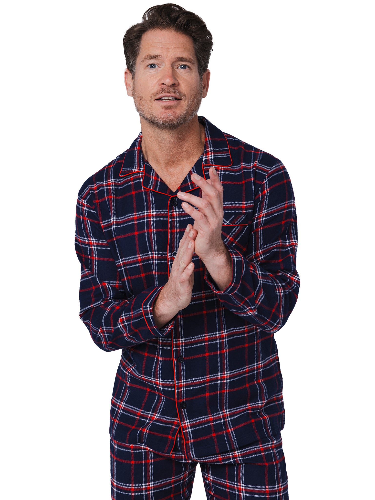 pastunette-aspen-ski-pyjama-blau-karo-flanell image 5