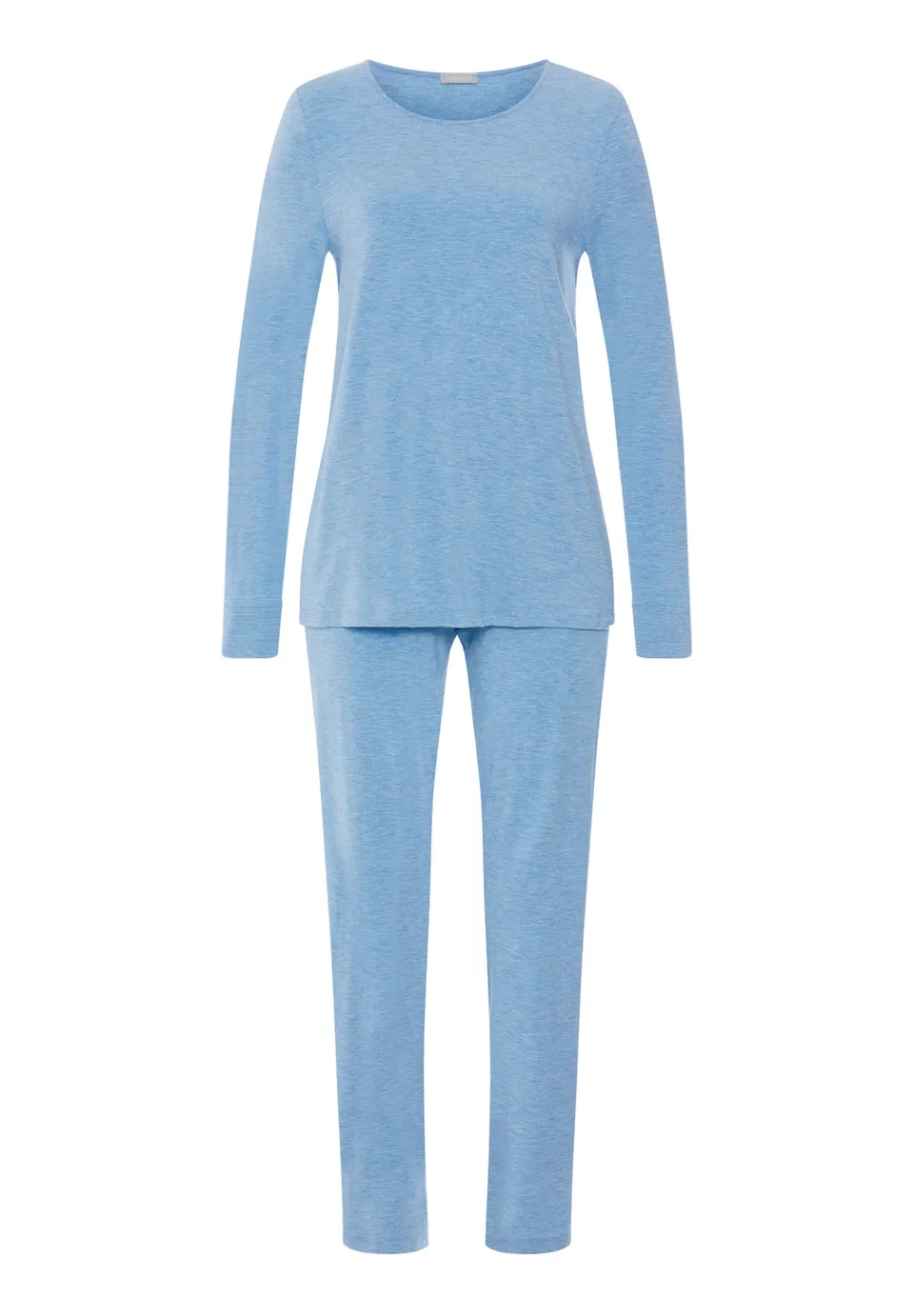 hanro-natural-elegance-langarm-pyjama-bluebird-melange image 1
