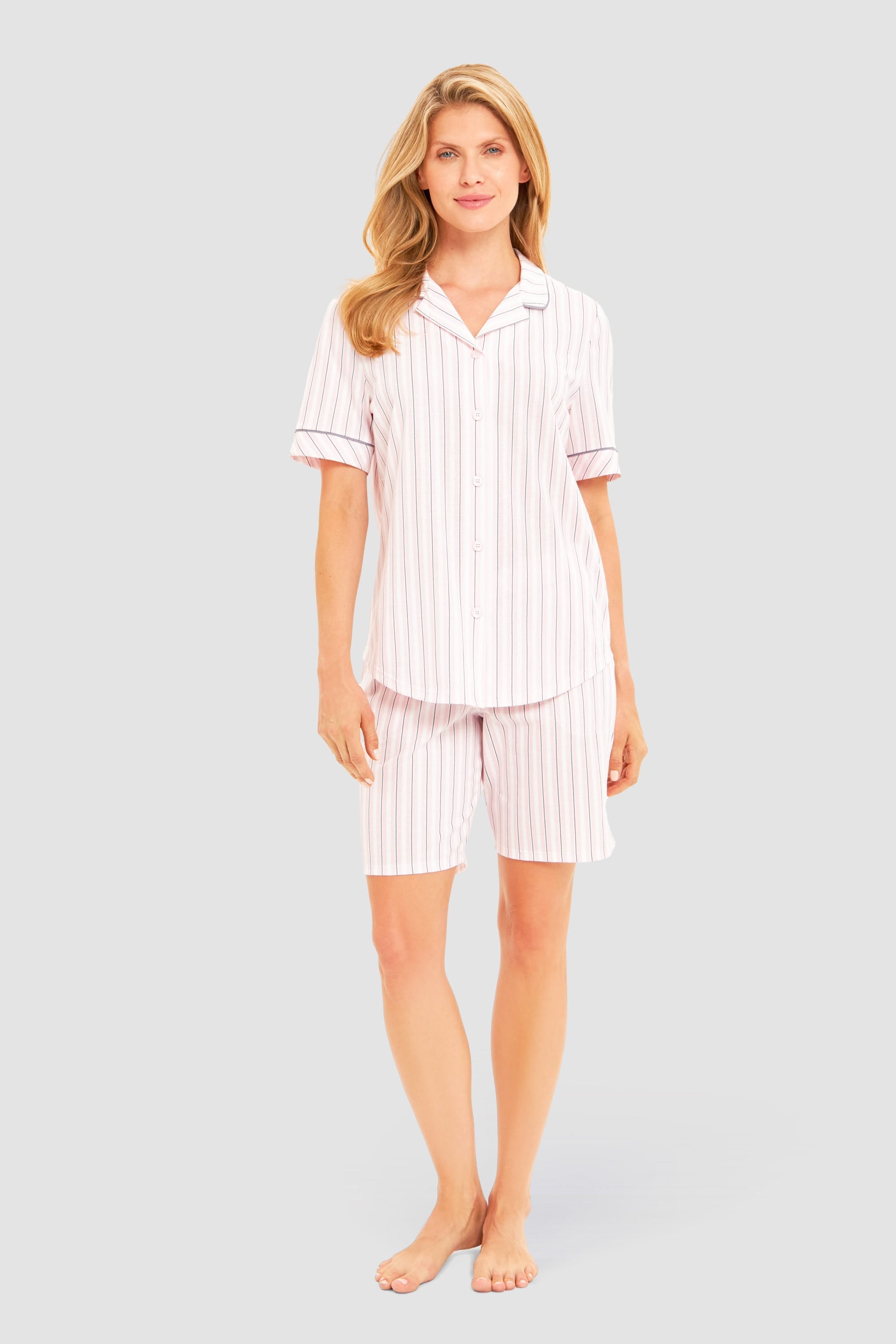 r-sch-be-happy-shirt-kurzarm-pyjamaoberteil-rosa-streifen image 4