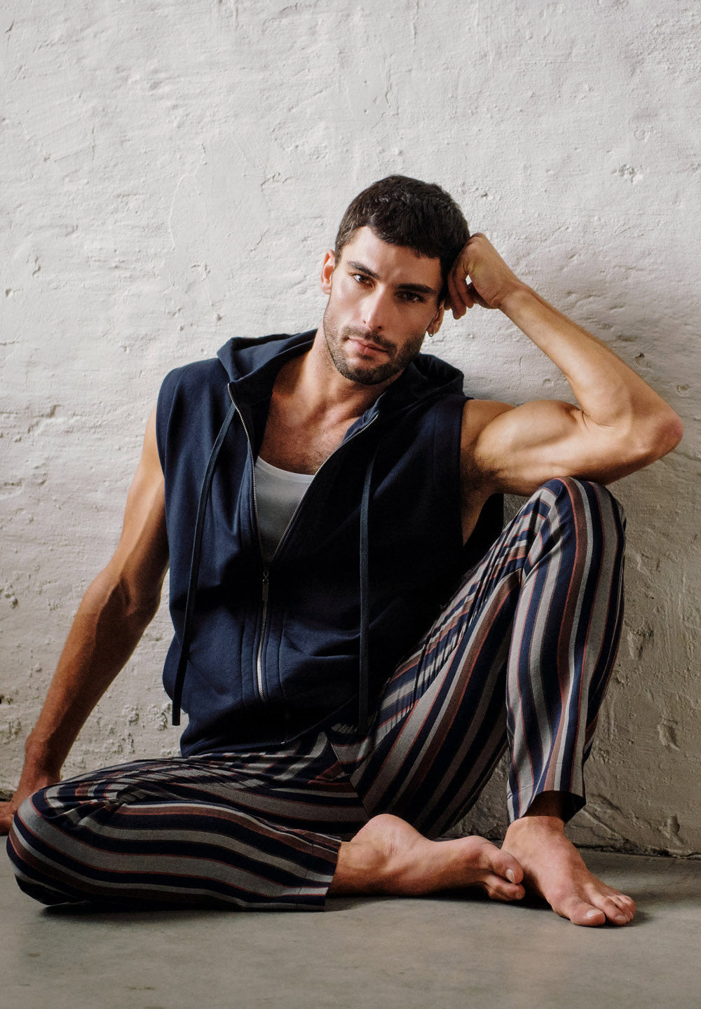 hanro-night-and-day-long-pants-schlafhose-pinecone-stripes image 7