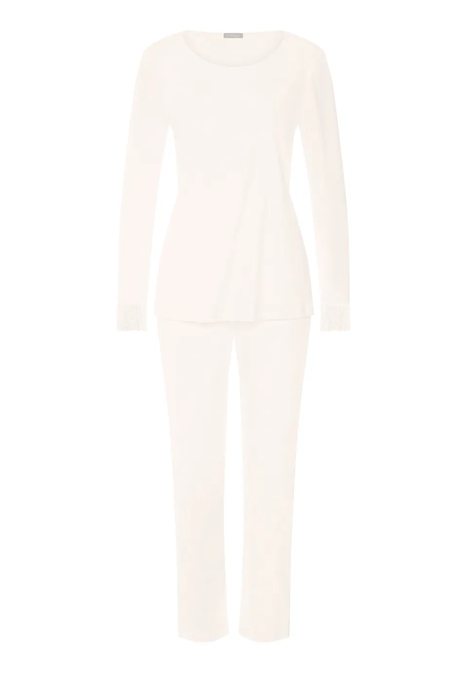 hanro-rosaria-pyjama-langarm-off-white-baumwolle-stickerei image 1