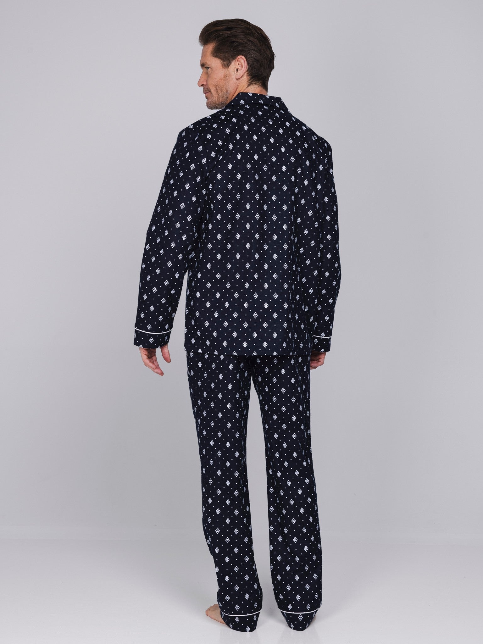 robson-graphic-herren-pyjama-flanell-dunkelblau image 3