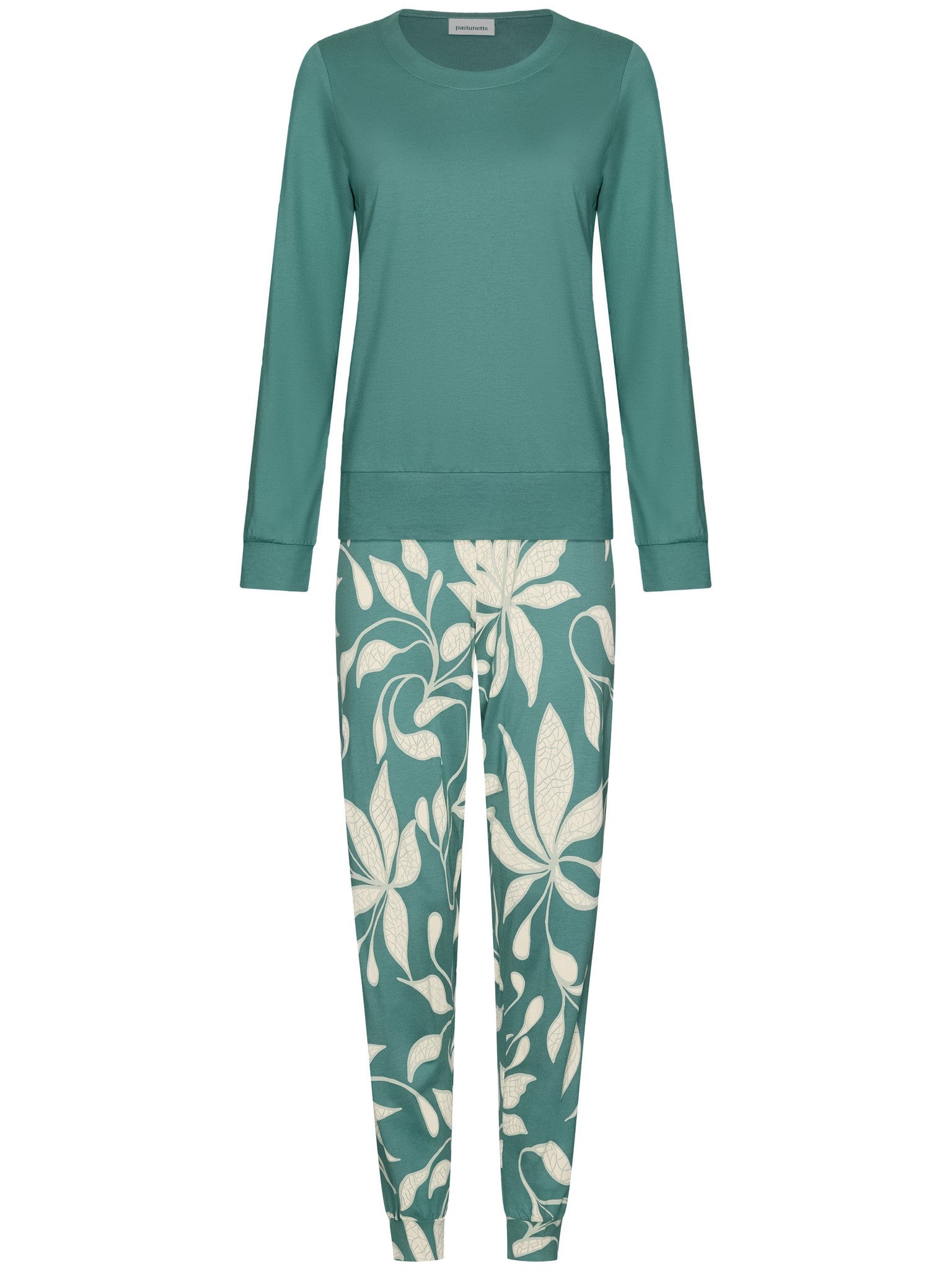 pastunette-nordic-leaf-pyjama-gr-n-baumwolle-modal image 2