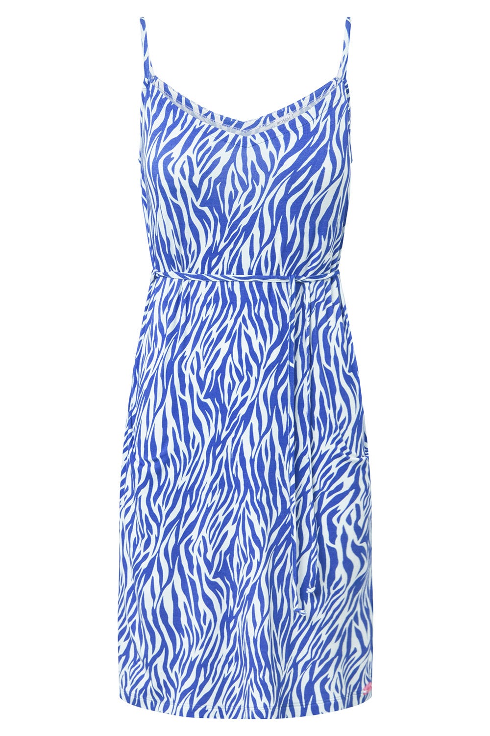 r-sch-be-happy-strandkleid-knielang-damen-blau-zebraprint image 2