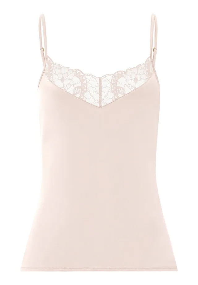 hanro-azelia-spaghetti-top-spitzentop-creamy-glass image 1