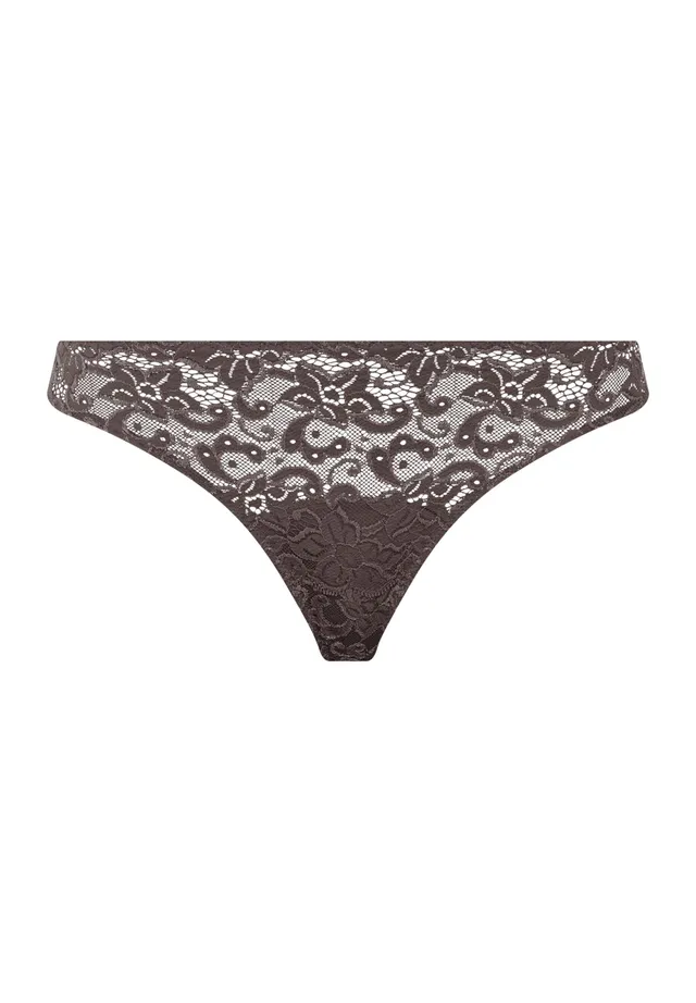 hanro-moments-thong-string-dark-mocha-spitze image 1