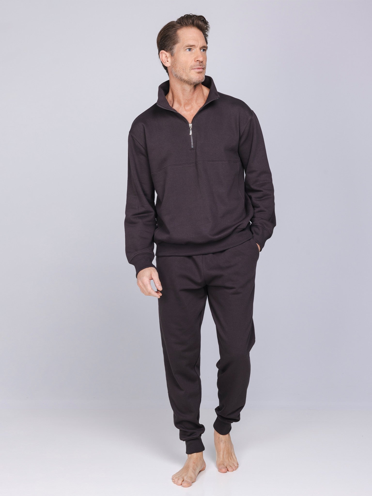 pastunette-urban-essence-hausanzug-herren-braun-french-terry image 4
