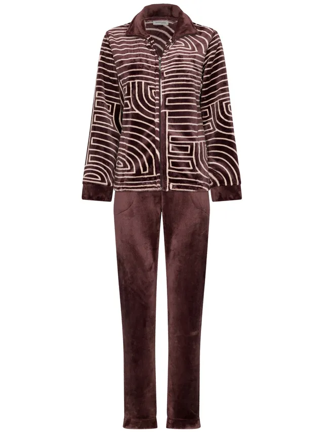 pastunette-premium-lunar-lines-hausanzug-lila-fleece image 1