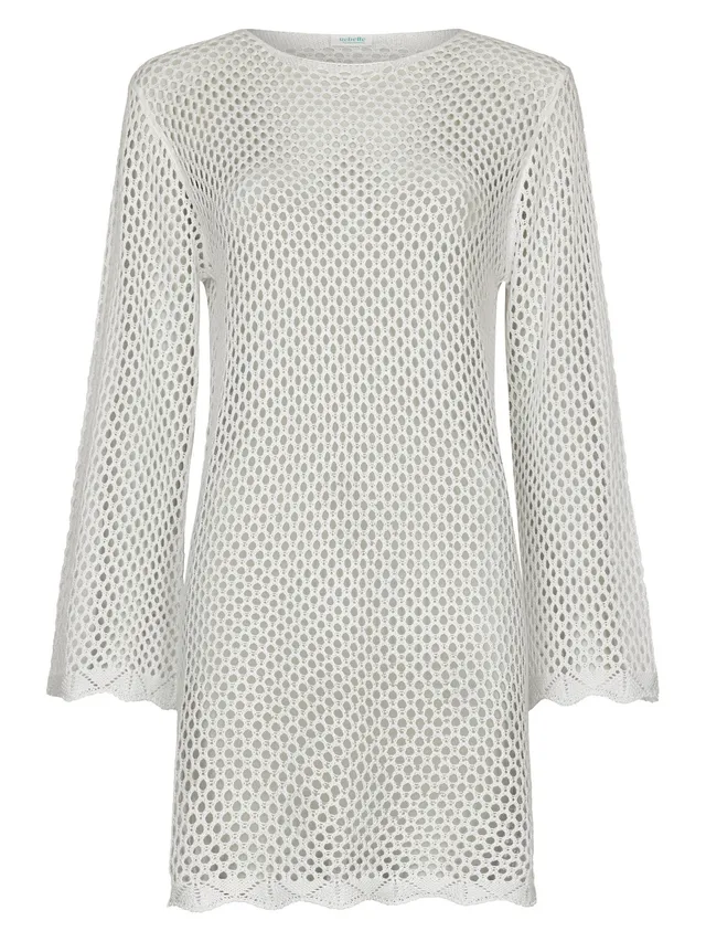 myrebelle-sunveil-cover-up-strandtunika-off-white-lochstrick image 1