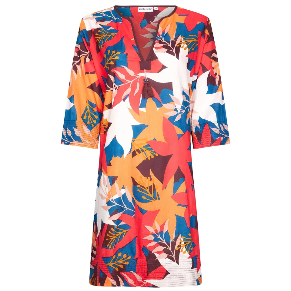 pastunette-beach-kleid-rugged-flower-rot-baumwolle image 1