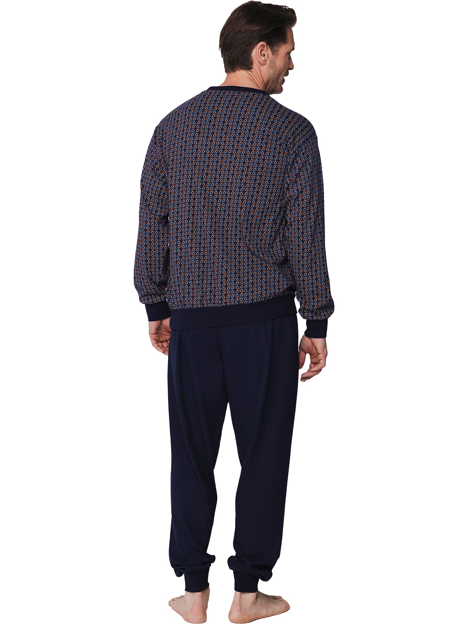 robson-pyjama-herren-blau-baumwolle-langarm-brusttasche image 4