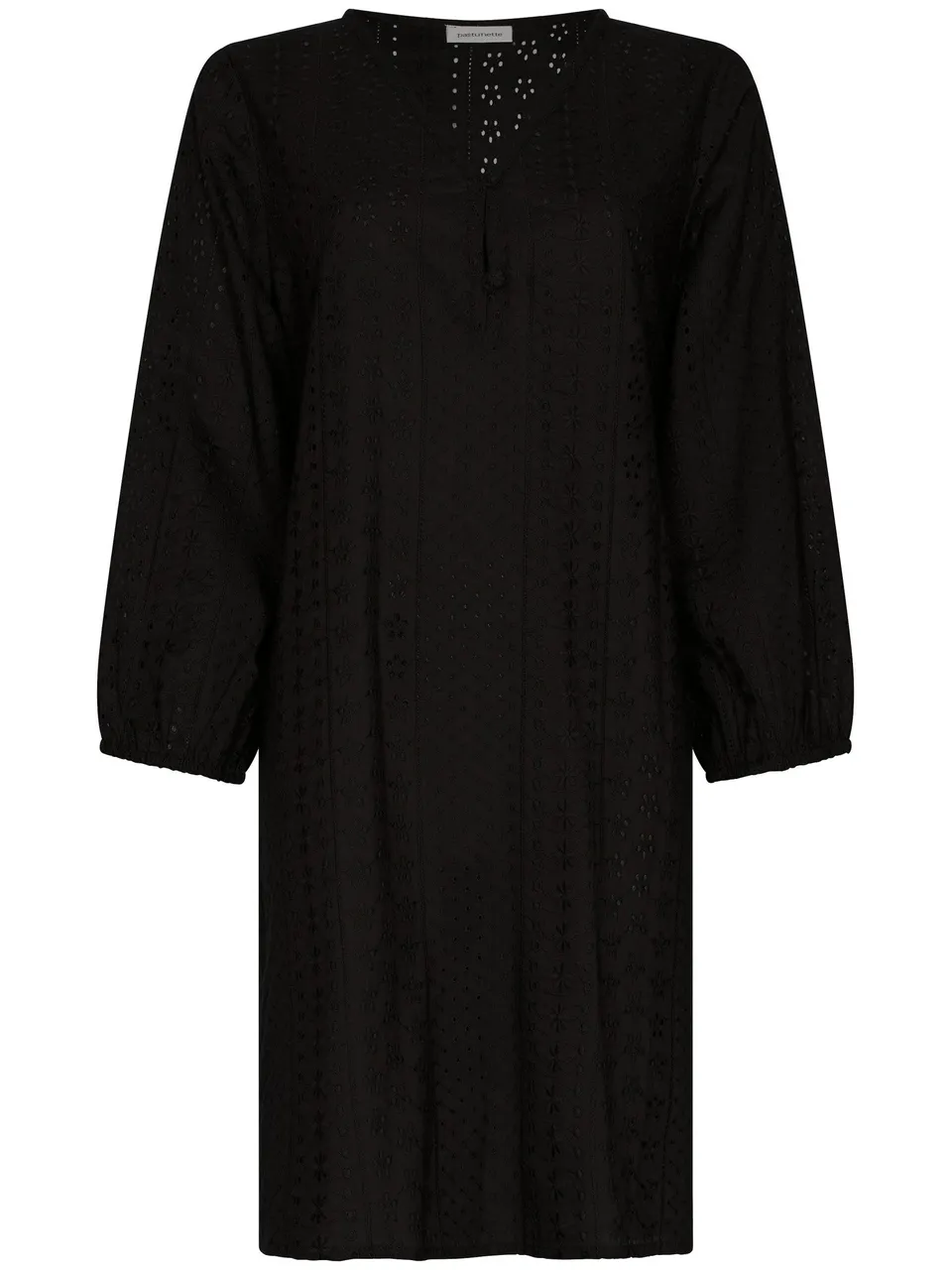 pastunette-noir-kleid-schwarz-baumwolle-blumenstickerei image 1