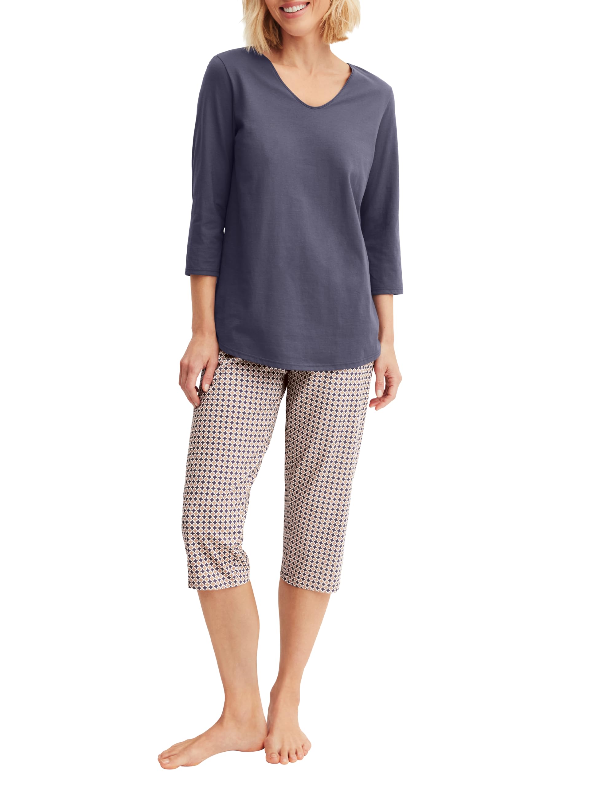 calida-blooming-nights-3-4-pyjama-damen-44-46-baumwolle image 1