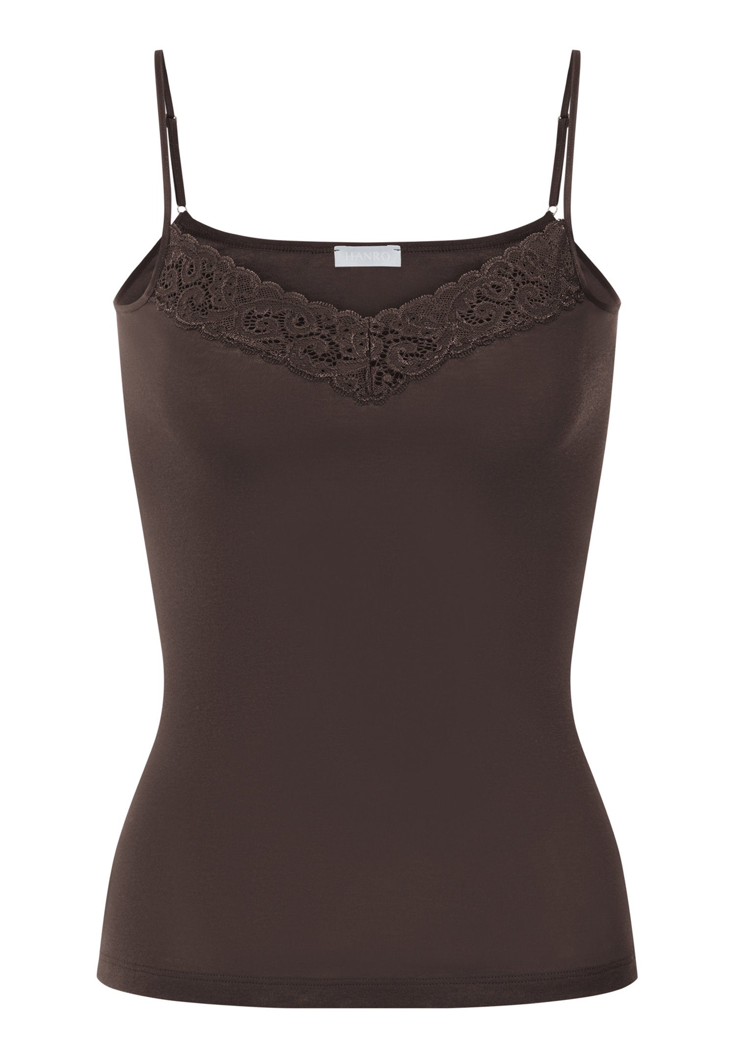 hanro-moments-071485-spaghetti-top-dark-mocha-baumwolle image 1