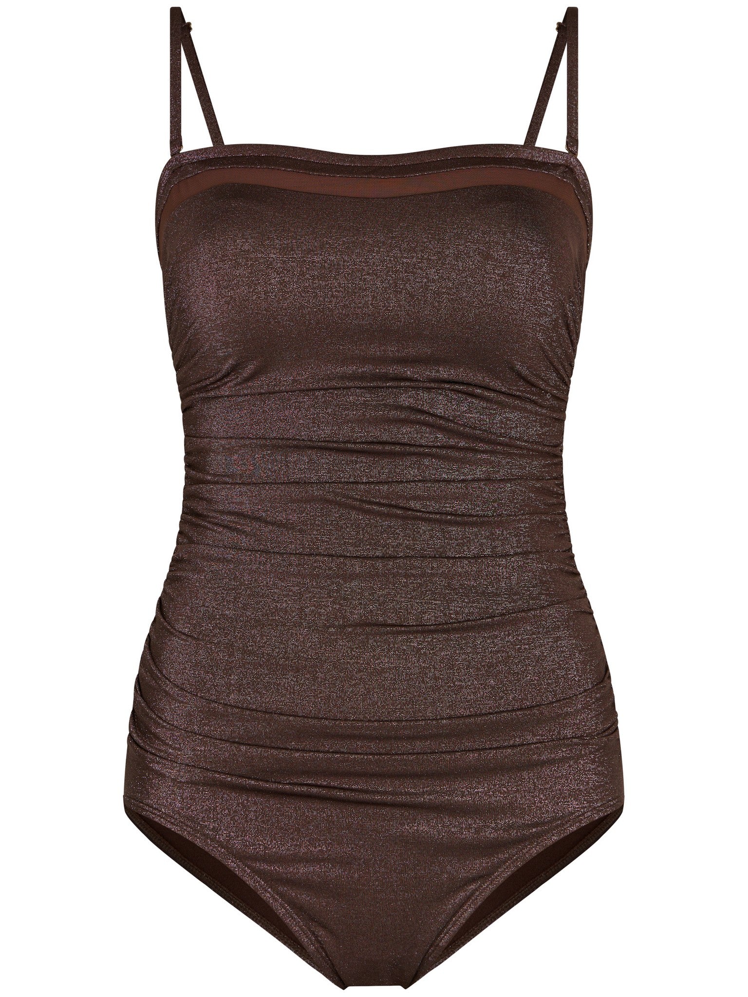 pastunette-glam-badeanzug-braun-bandeau-shaping-lurex image 1