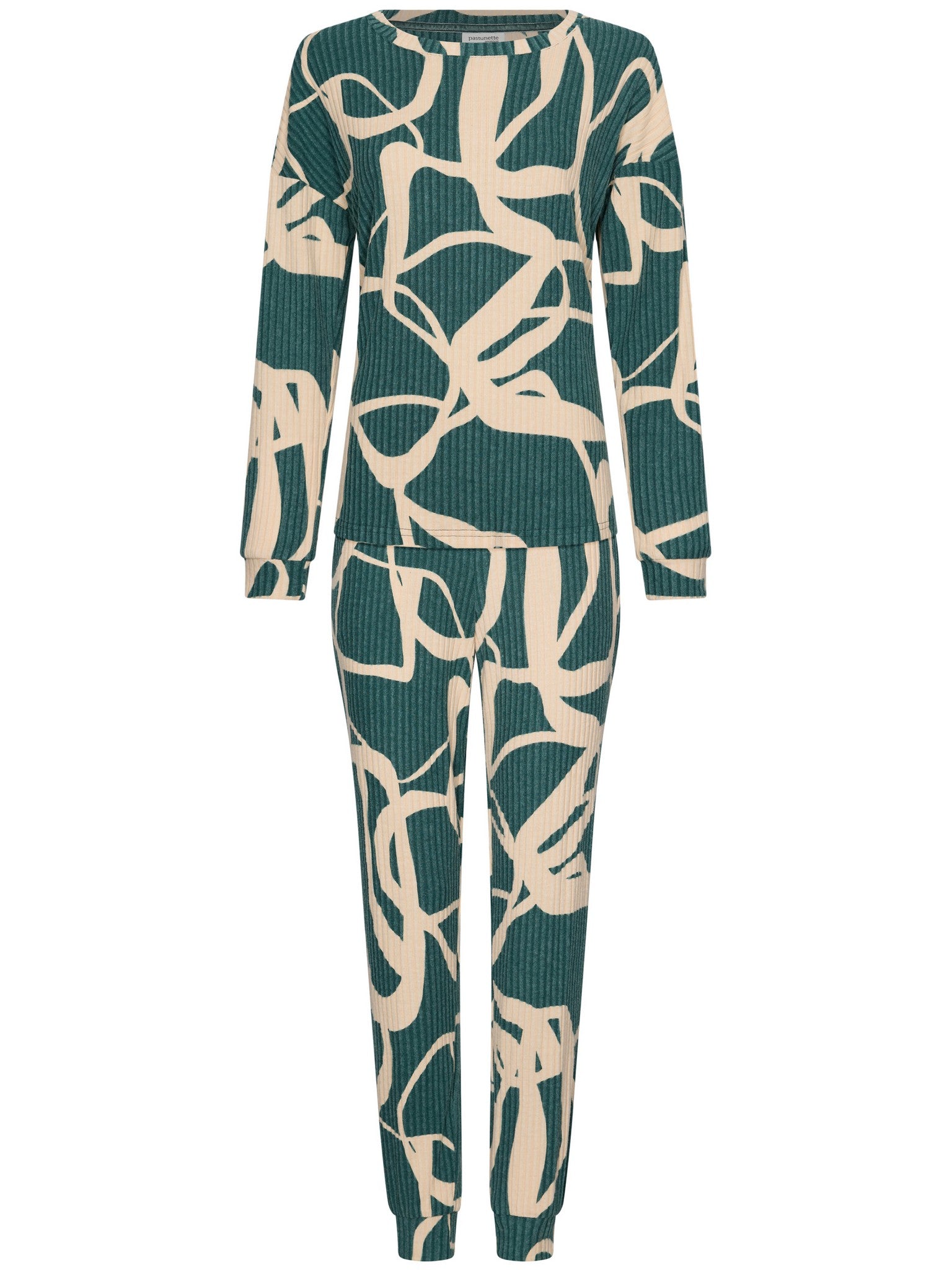 pastunette-premium-couture-pyjama-damen-gr-n-viskose-set image 2
