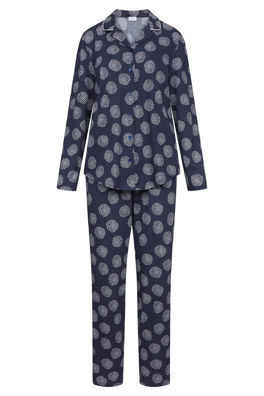 r-sch-be-happy-pyjama-lang-punktemuster-schlafanzug-blau image 2