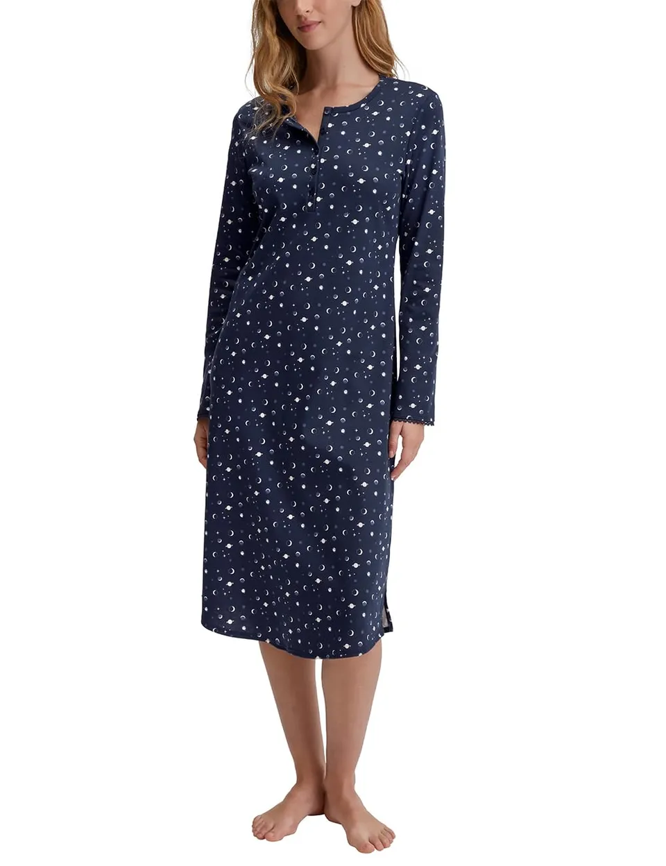 calida-midnight-dreams-damen-nachthemd-langarm-gr-48-50 image 1