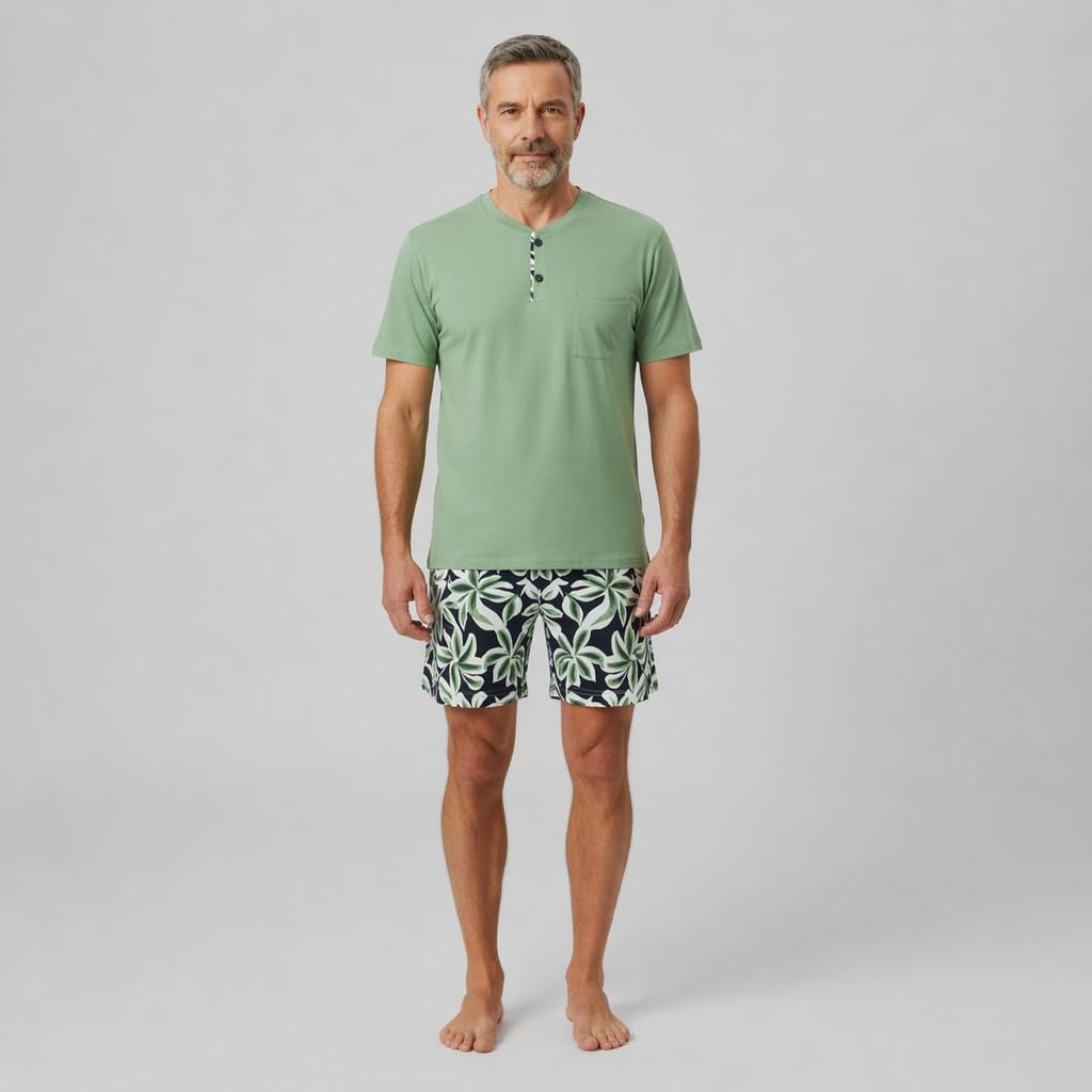 ringella-women-men-herren-shorty-pyjama-basilikum-gr-48-baumwolle image 2