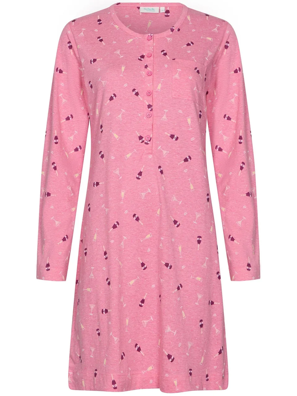 rebelle-cin-cin-nachthemd-rosa-champagner-baumwolle-langarm image 1