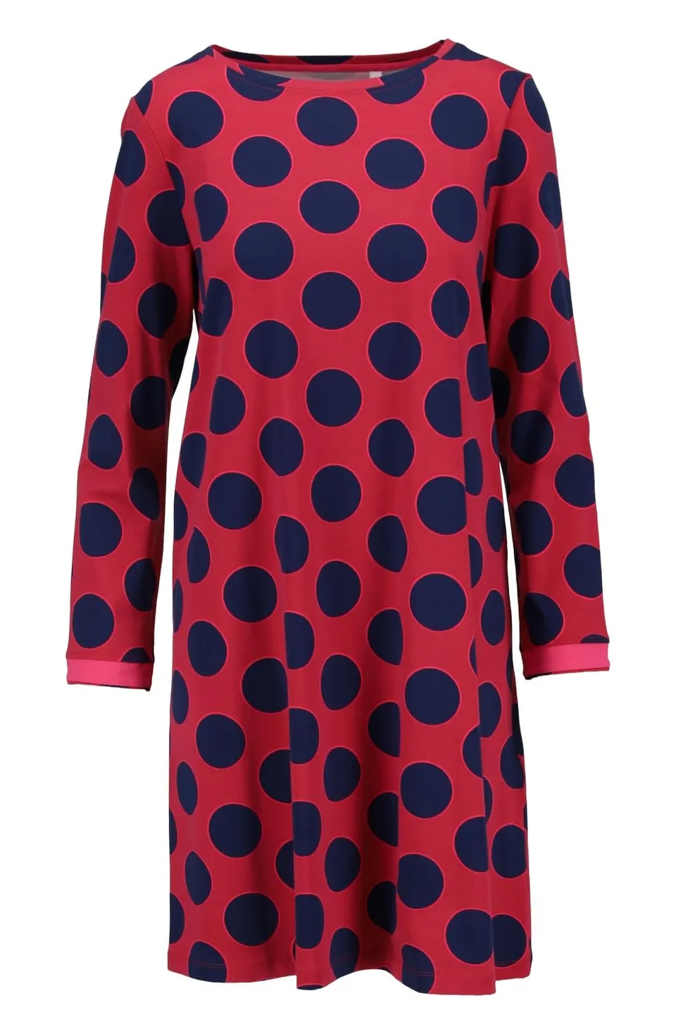 ringella-sleepshirt-nachthemd-langarm-polka-dots-burgund-navy image 1
