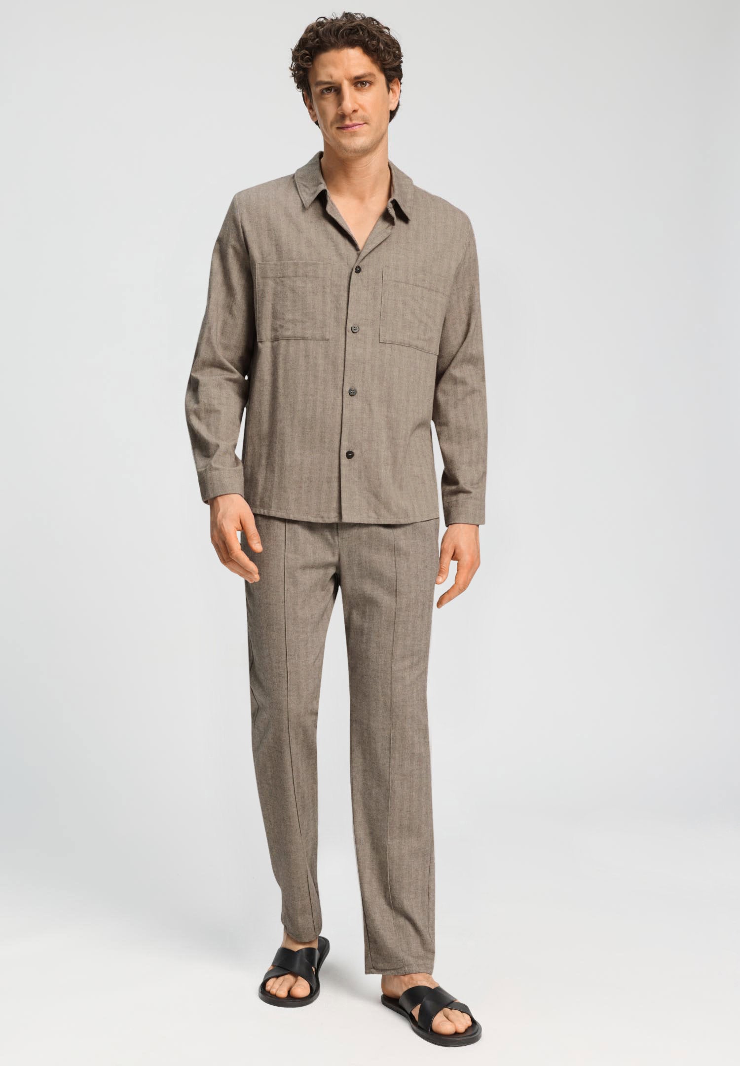hanro-woolen-luxury-long-pants-hose-earthy-woven-wolle image 5