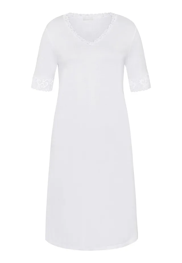 hanro-moments-s-slv-nightdress-nachthemd-wei-baumwolle-100cm image 1