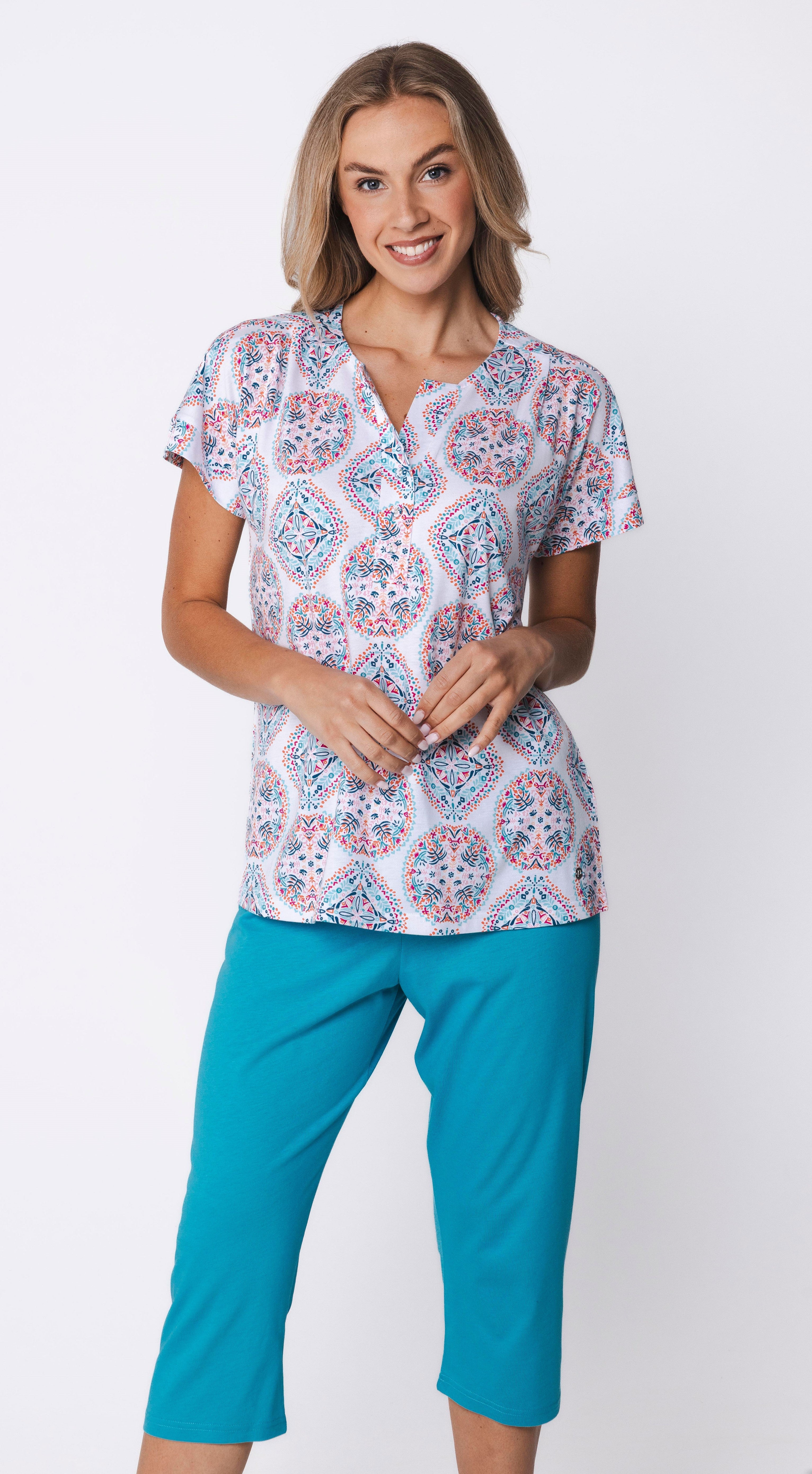 pastunette-ipanema-pyjama-t-rkis-kurz-baumwolle-modal image 5