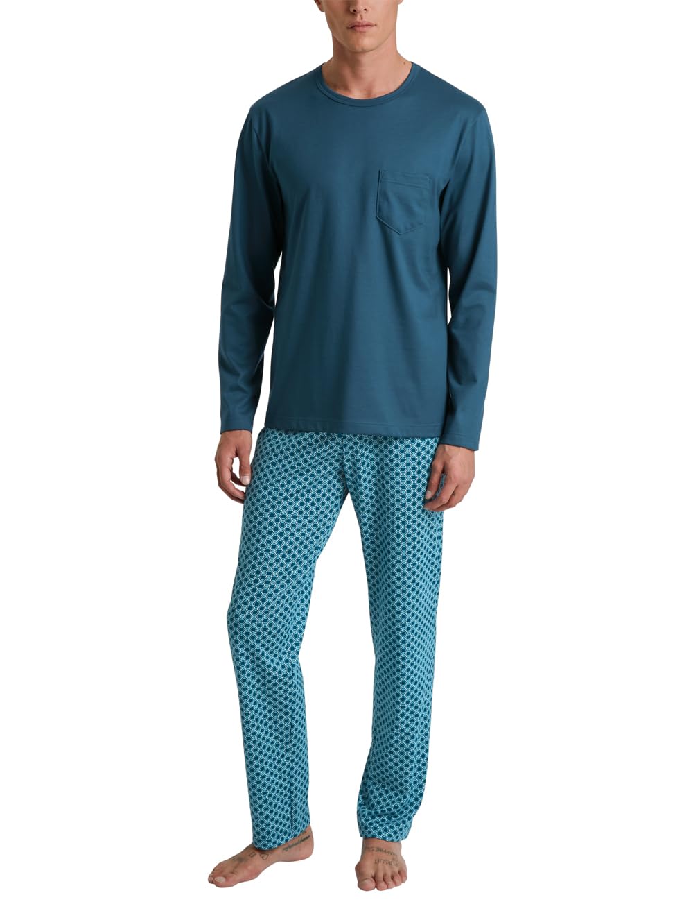 calida-relax-imprint-kurz-pyjama-herren-cascade-blue-baumwolle image 5