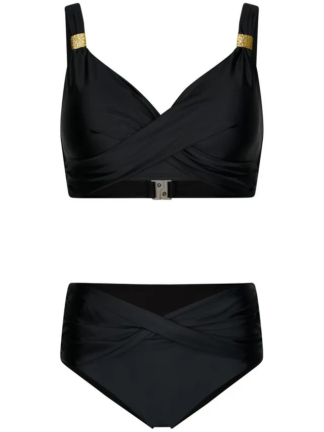 pastunette-glow-bikini-schwarz-gold-wickel-high-waist image 1