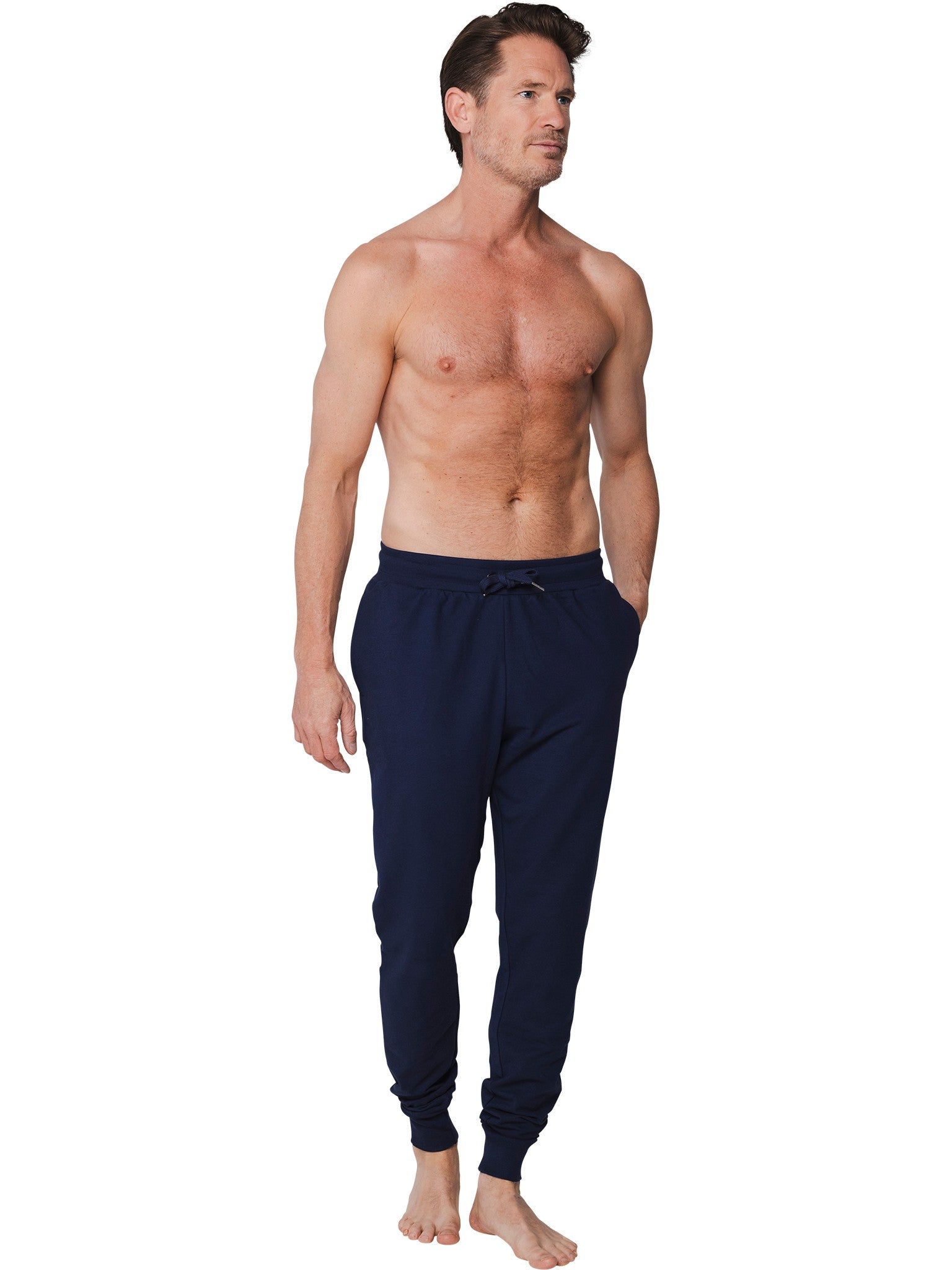 pastunette-lounge-pyjamahose-herren-blau-mit-b-ndchen image 2