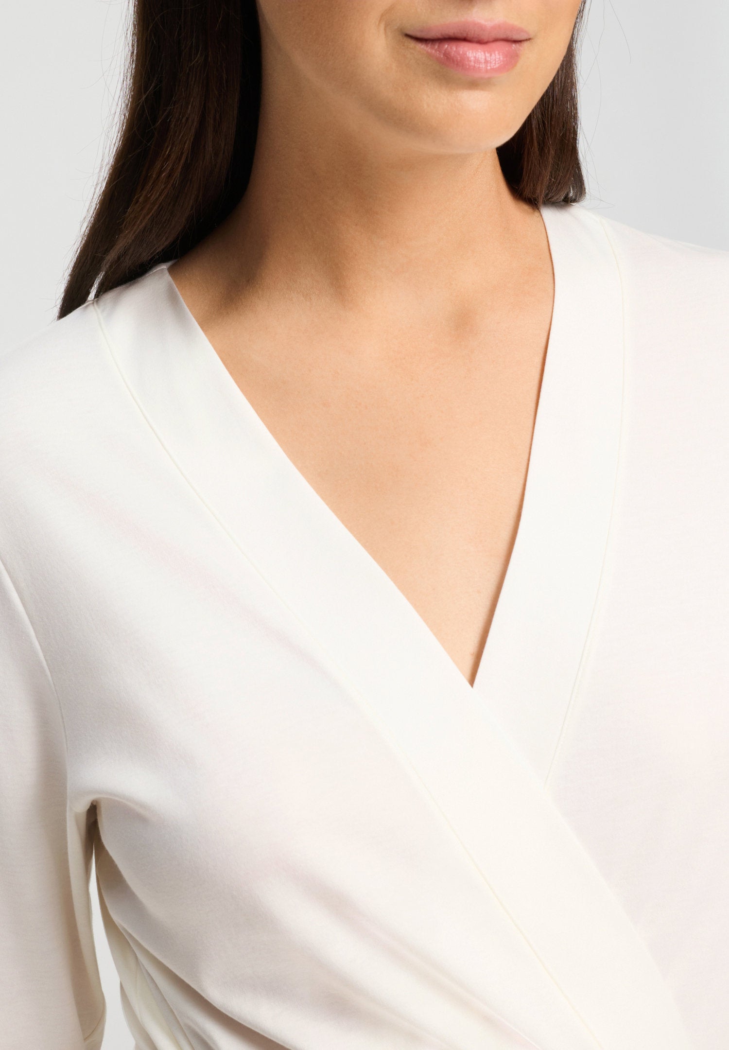 hanro-rosaria-morgenmantel-115cm-off-white-baumwolle image 6