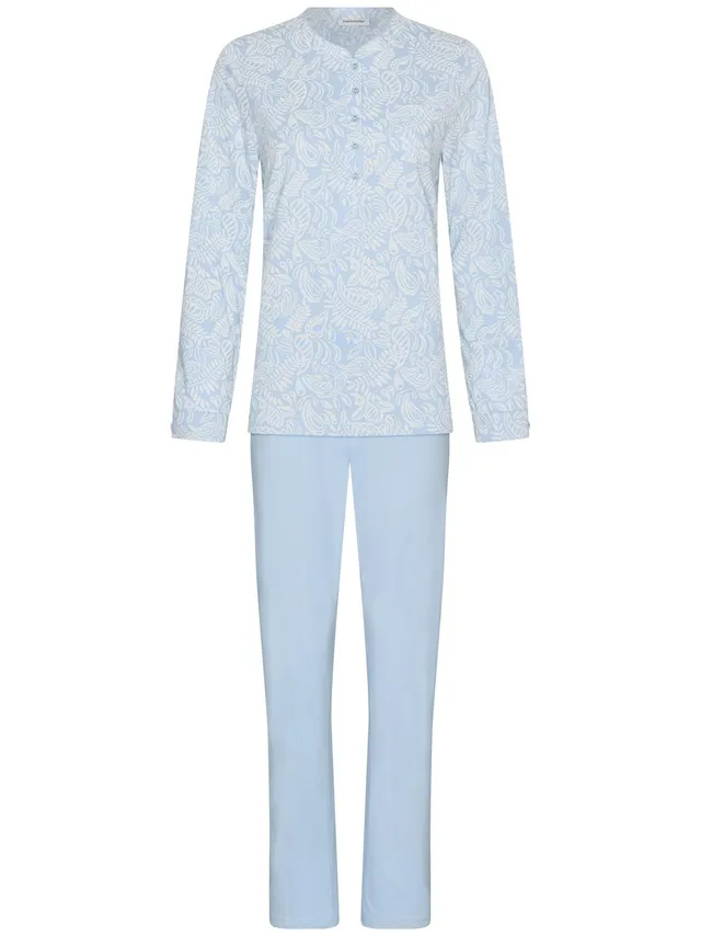 pastunette-soft-paisley-pyjama-baumwolle-hellblau image 1
