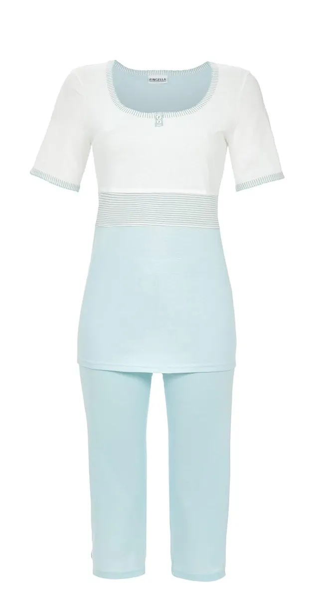 ringella-women-schlafanzug-capri-kurzarm-baumwolle-modal image 1