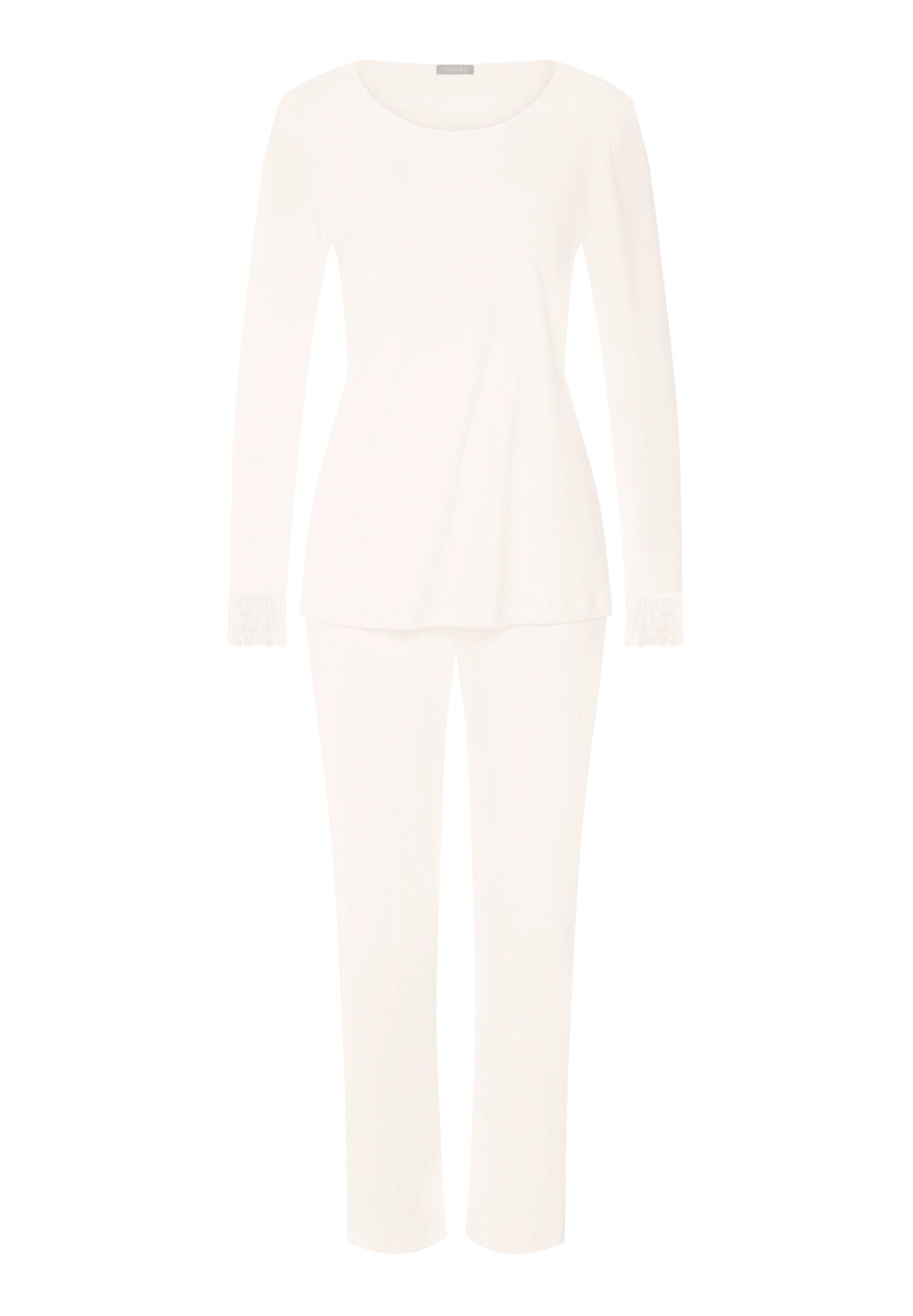 hanro-rosaria-pyjama-langarm-off-white-baumwolle-stickerei image 1