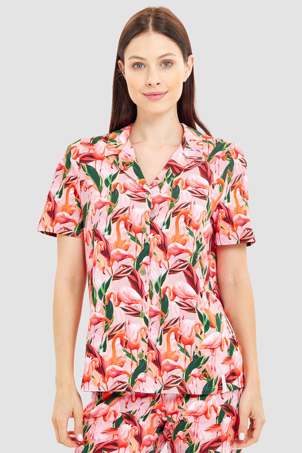 r-sch-be-happy-shirt-kurzarm-pink-flamingo-druck image 1