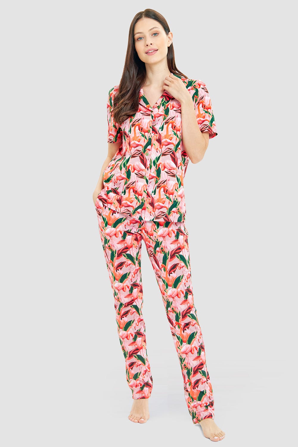 r-sch-be-happy-shirt-kurzarm-pink-flamingo-druck image 4