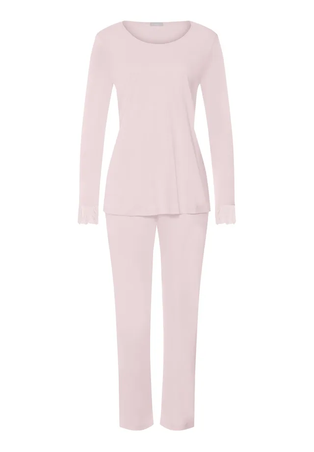 hanro-rosaria-pyjama-langarm-rose-bath-baumwolle-stickerei image 1