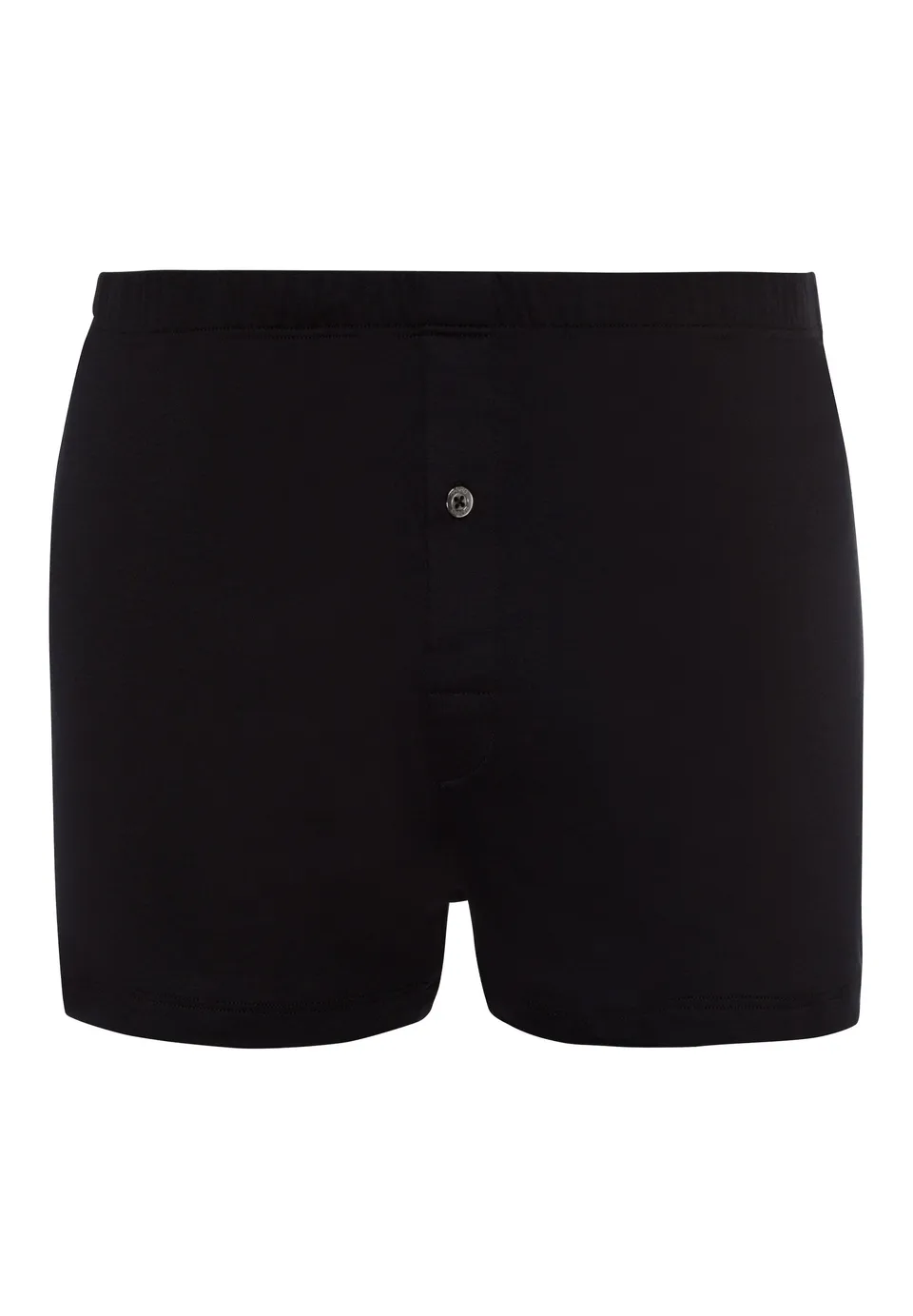 hanro-sea-island-cotton-boxers-schwarz-mit-eingriff-baumwolle image 1