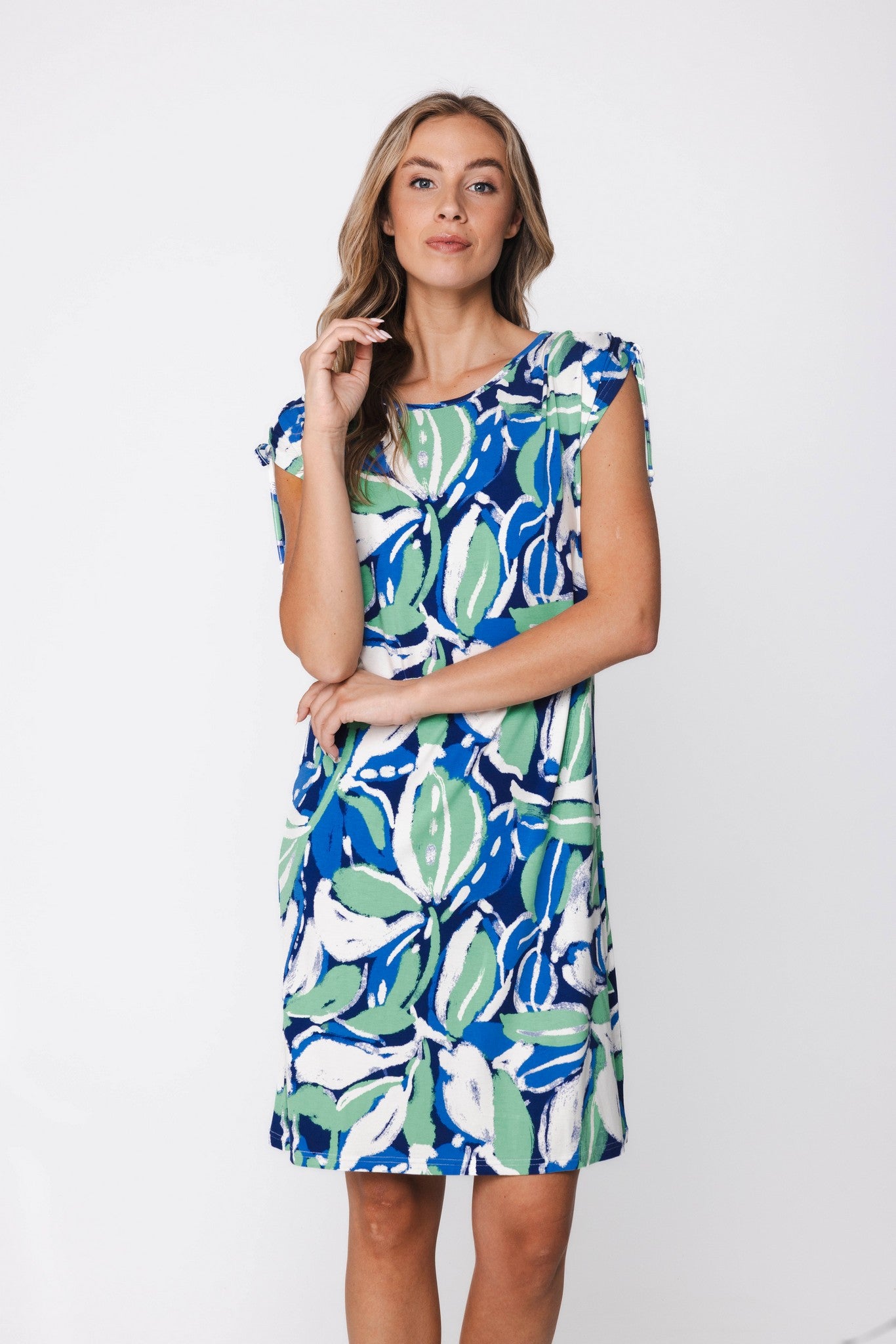pastunette-aqua-flora-kleid-blau-viskose-blumen image 4