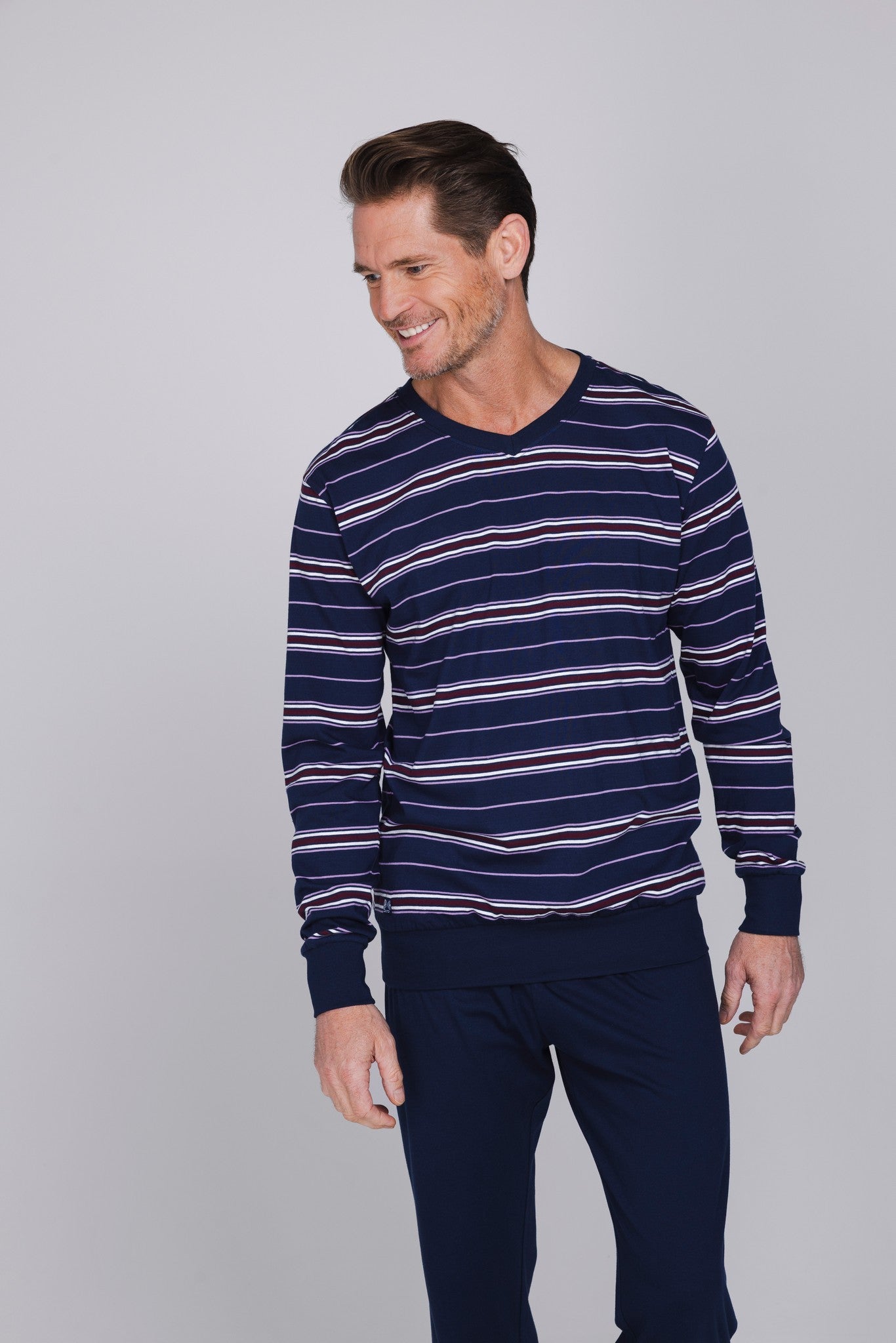 pastunette-northern-nights-pyjama-herren-dunkelblau-baumwolle image 2