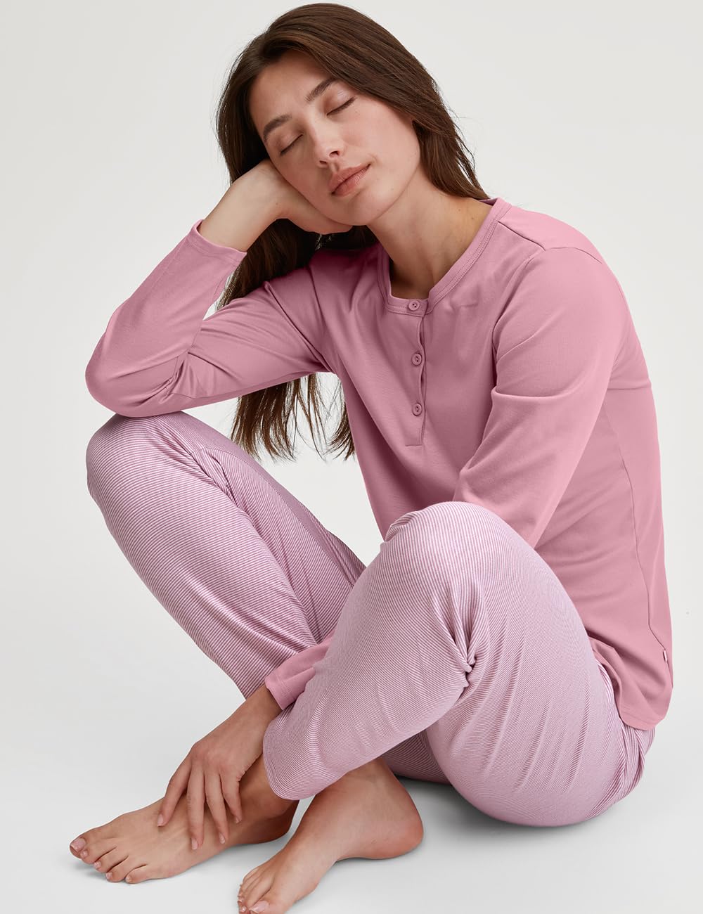 calida-striped-dreams-pyjama-damen-48-50-mit-b-ndchen-streifen image 4
