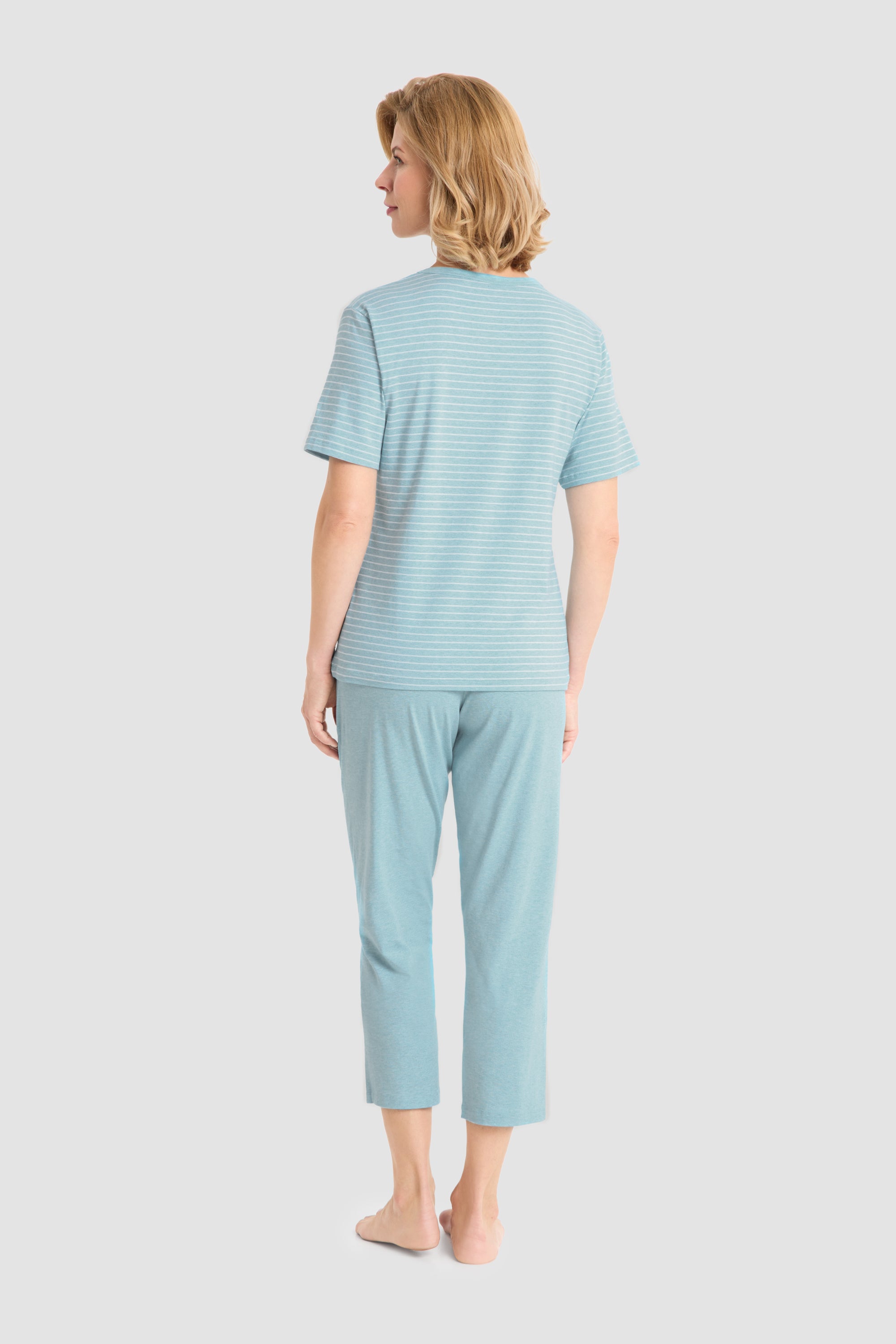 r-sch-be-happy-pyjama-7-8-streifen-t-rkis-schlafanzug-modal image 3